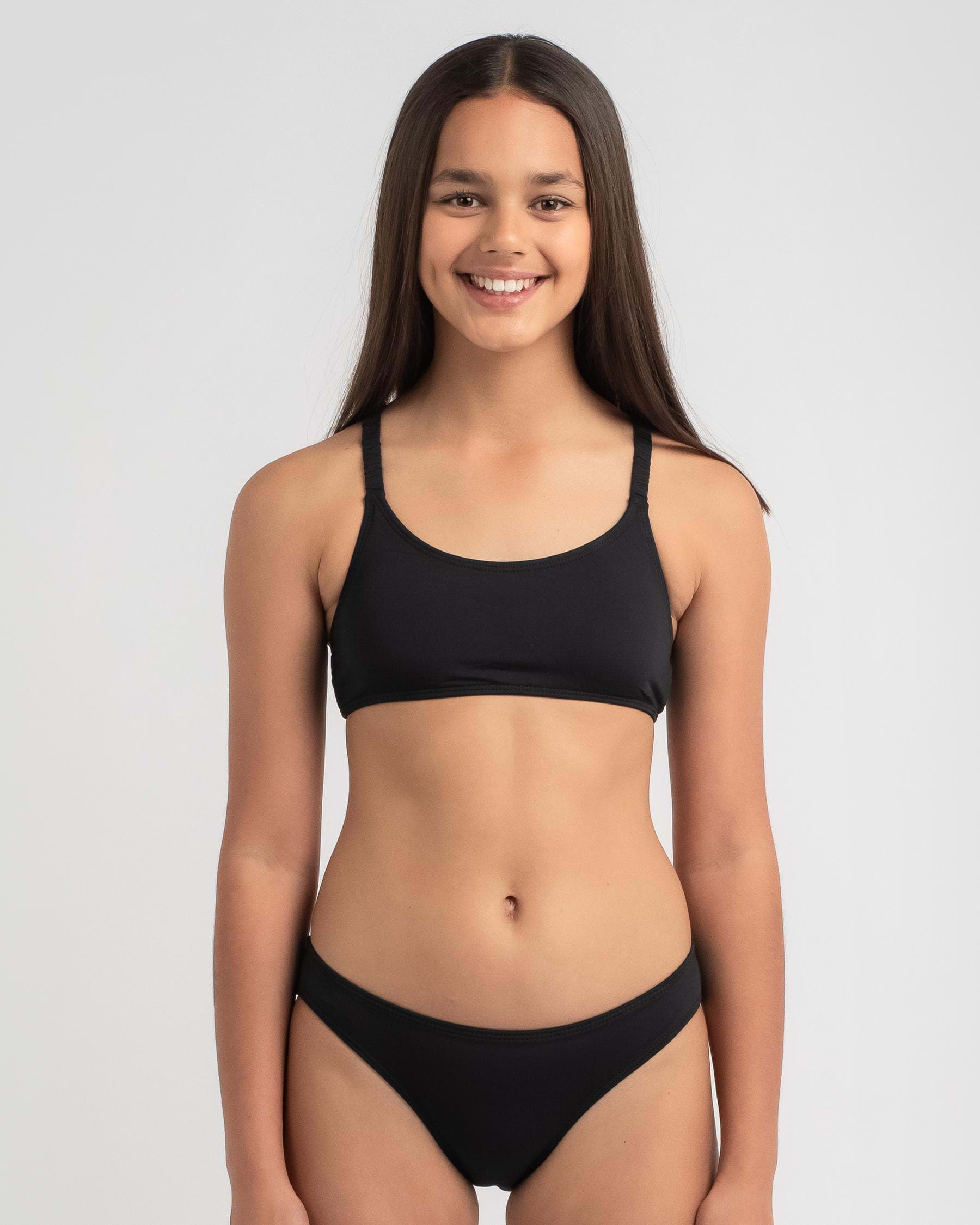 Shop Kaiami Girls Mikki Bikini Set In Black Fast Shipping Easy