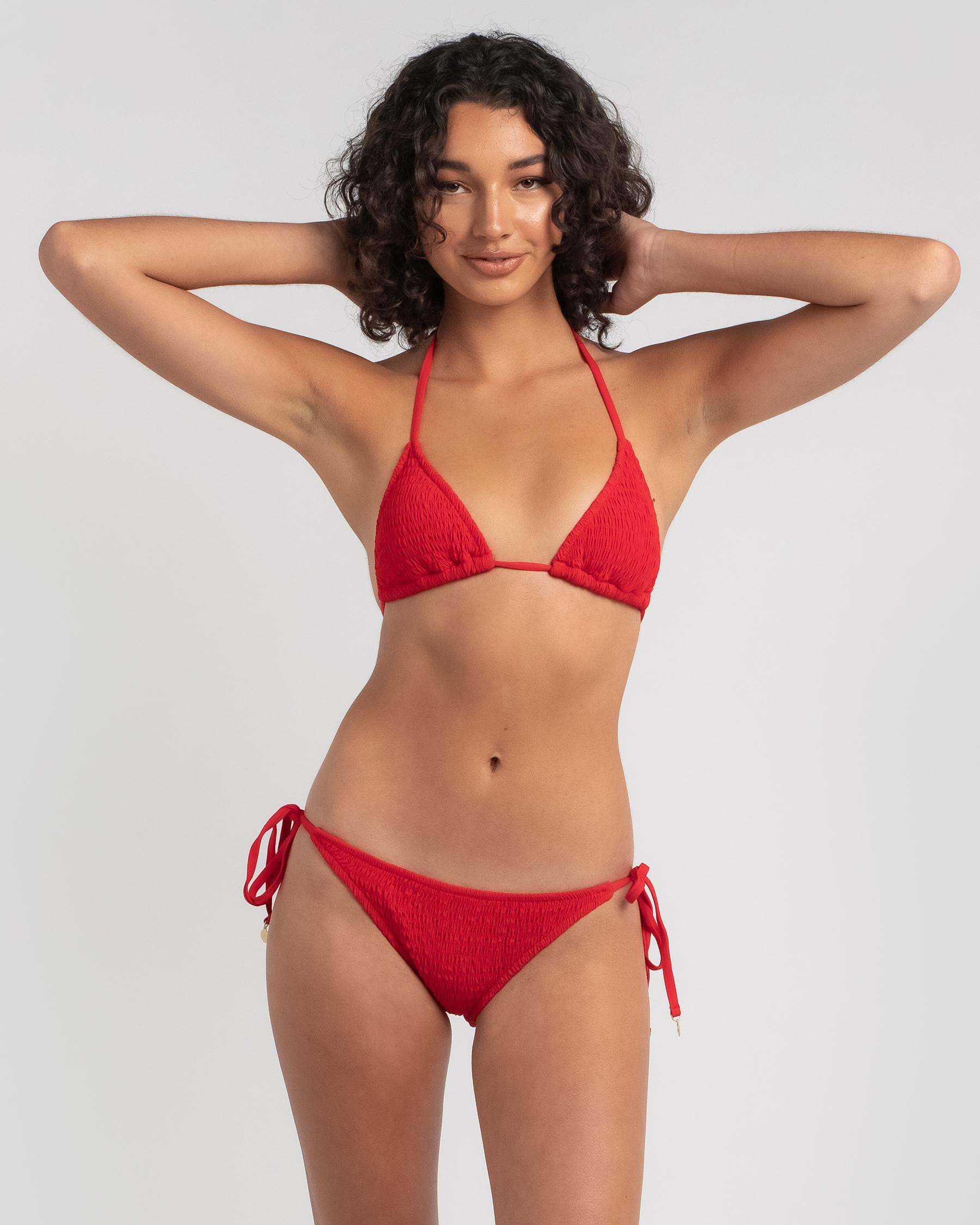 Shop Topanga Stacie Triangle Bikini Top In Chilli Red Fast Shipping