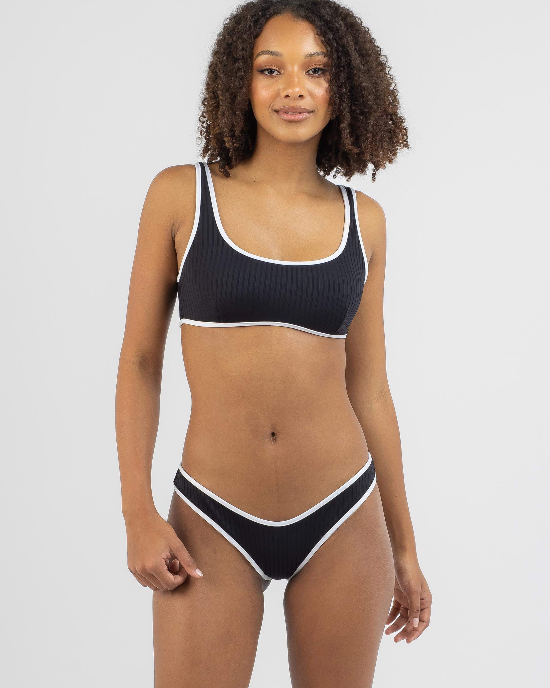 Shop Rip Curl Premium Surf High Leg Skimpy Bikini Bottom In Black