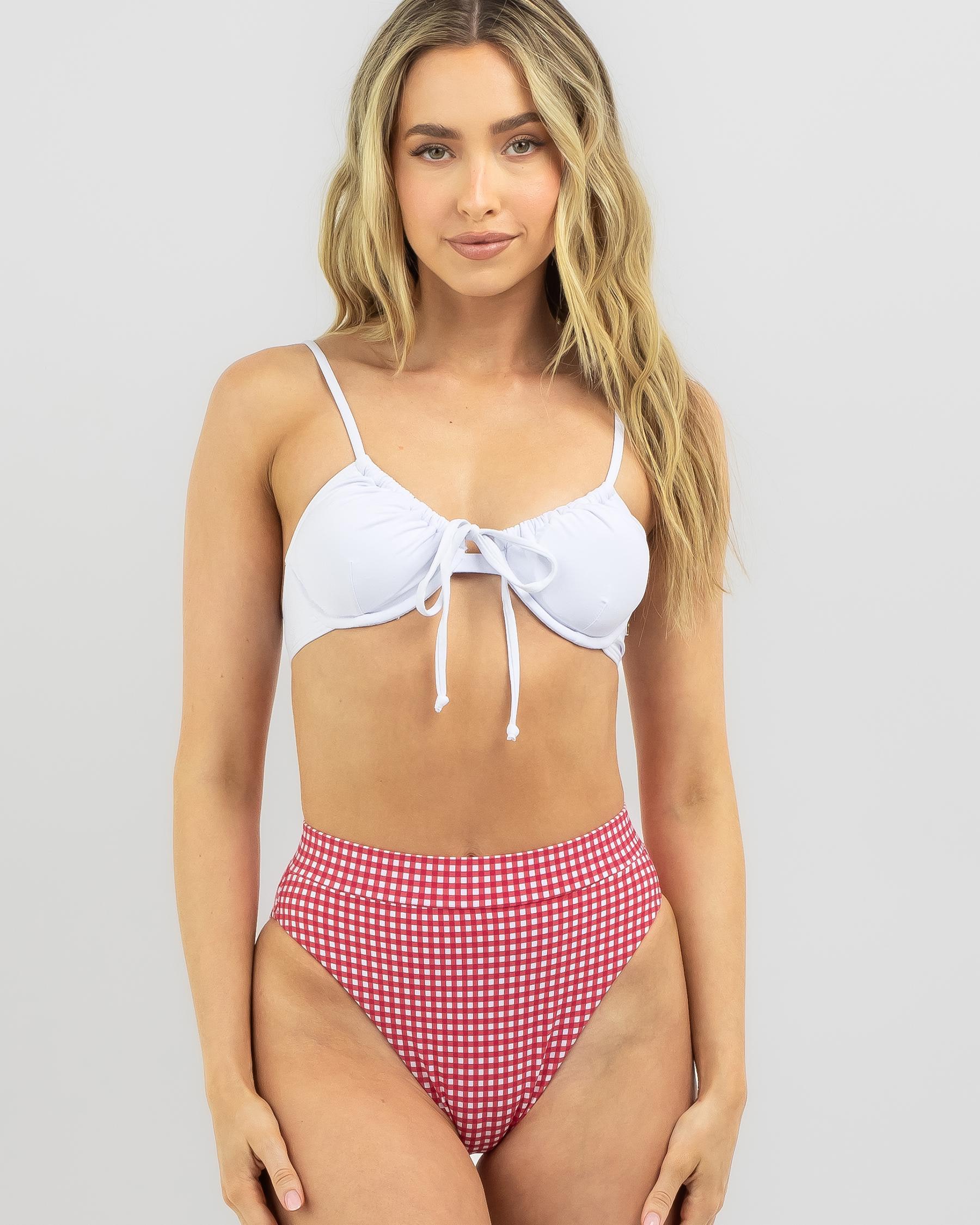 Kaiami Cici Bikini Bottom In Red White Fast Shipping Easy Returns