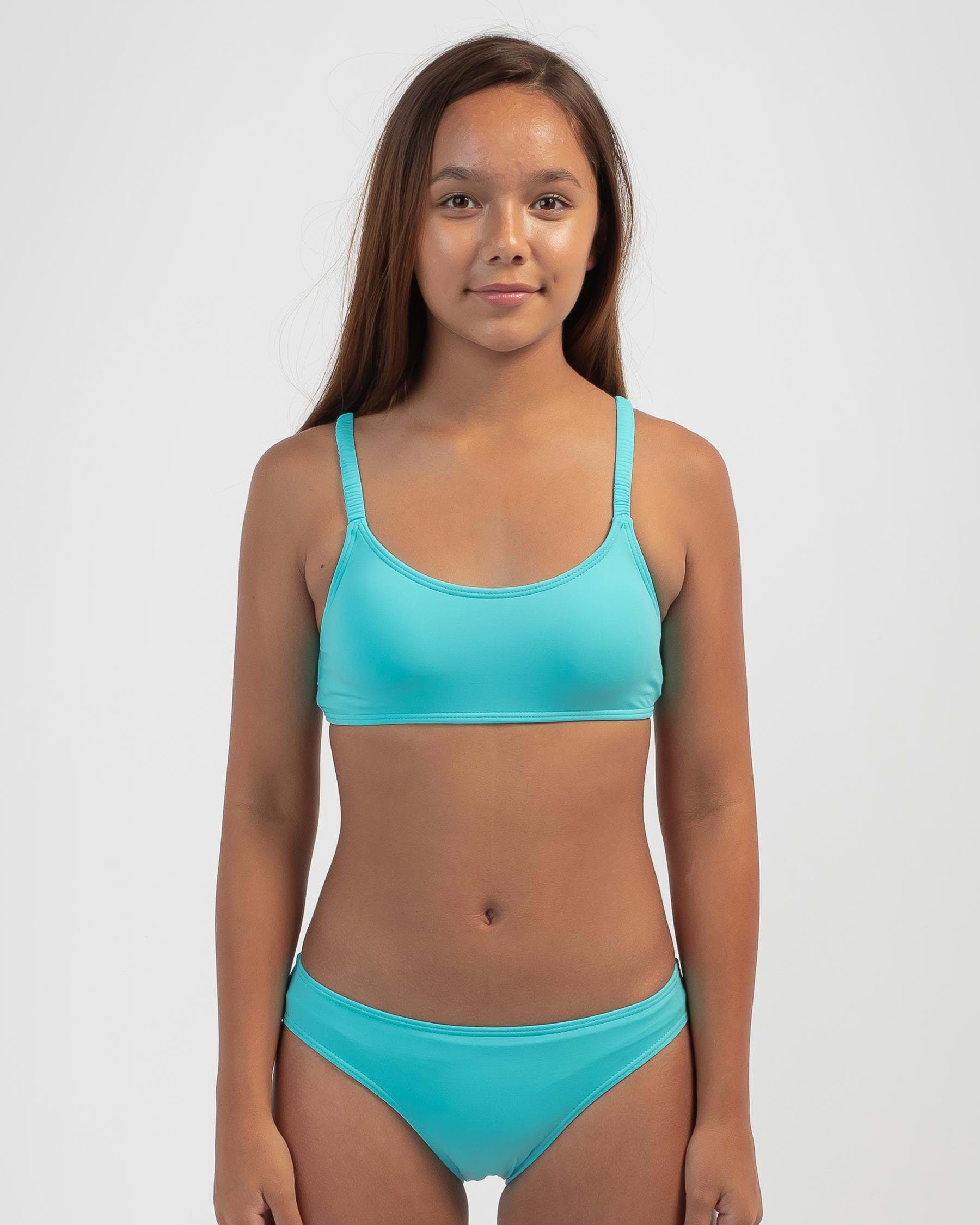 Kaiami Girls Mikki Bikini Set In Pop Aqua Fast Shipping Easy