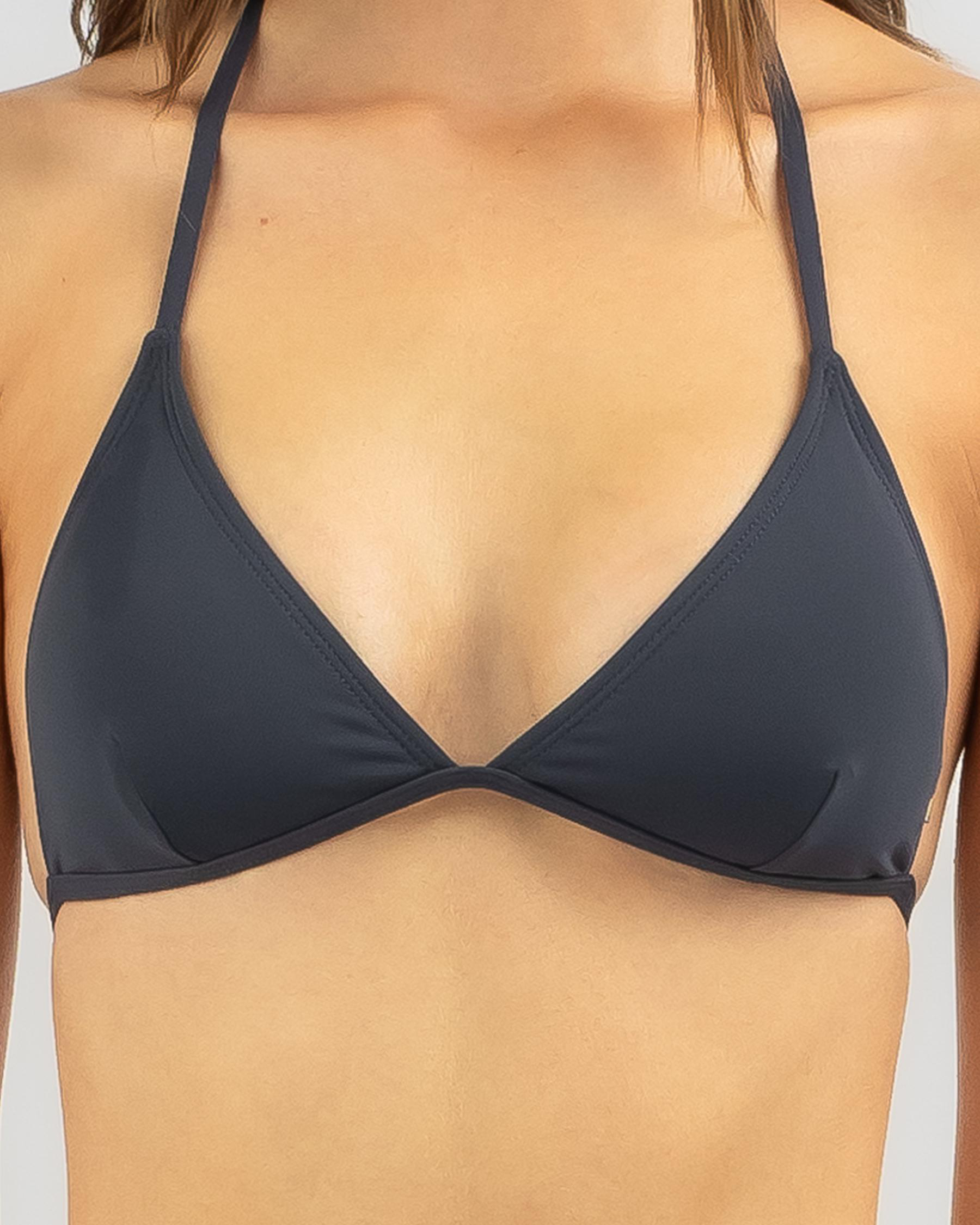 Shop Topanga Coco Fixed Triangle Bikini Top In Dark Grey Fast