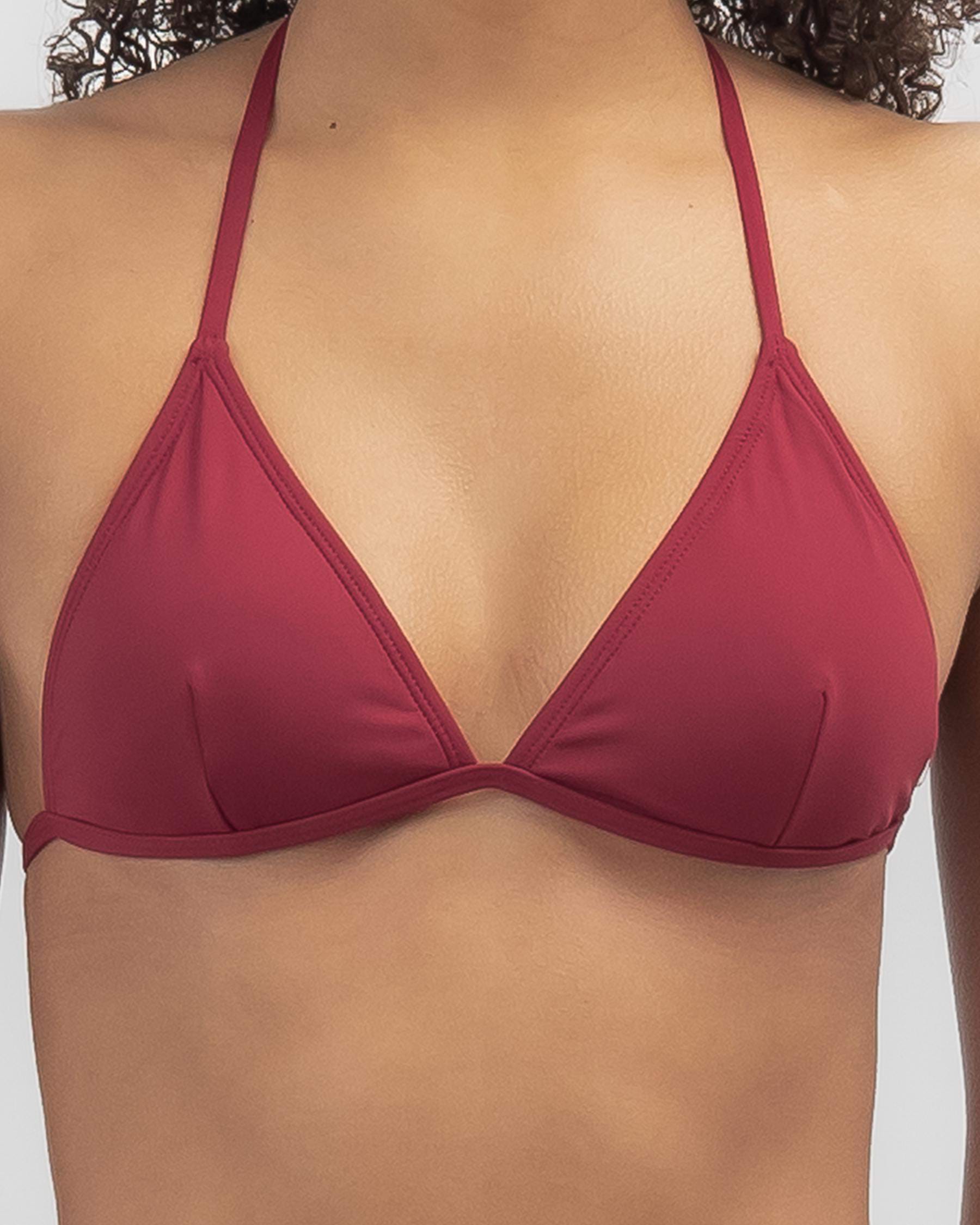 Shop Topanga Coco Fixed Triangle Bikini Top In Burgundy Fast Shipping