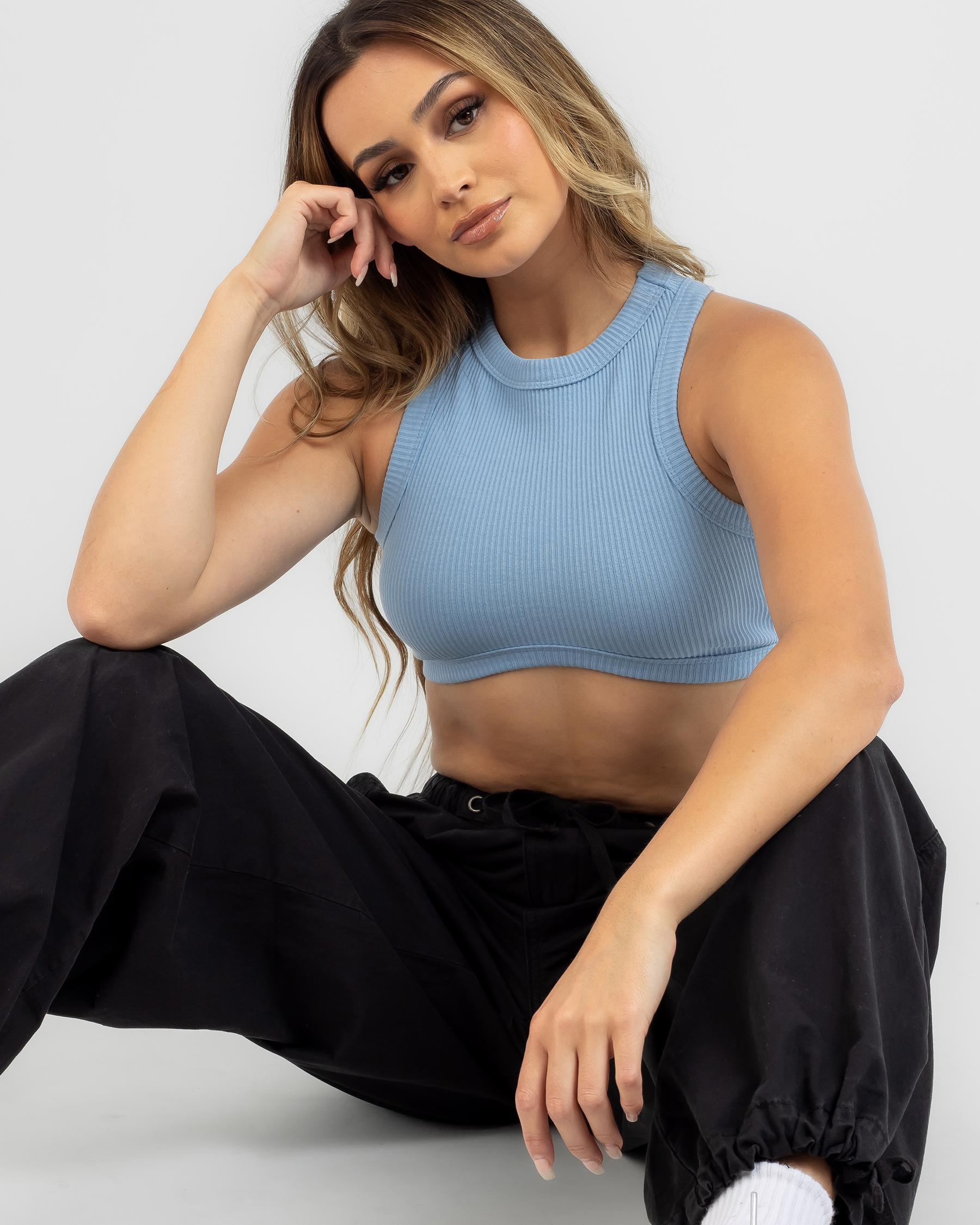 Ava And Ever Kendra Ultra Crop Top In Baby Blue City Beach Australia