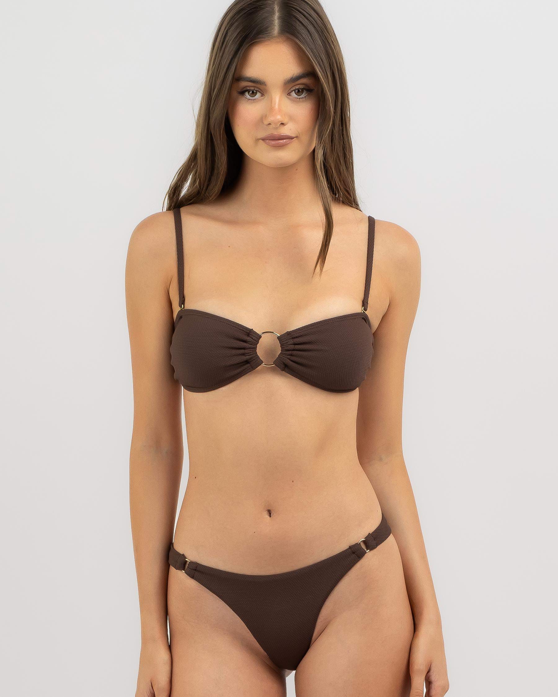 Shop Topanga Antonia High Cut Bikini Bottom In Dark Choc Fast