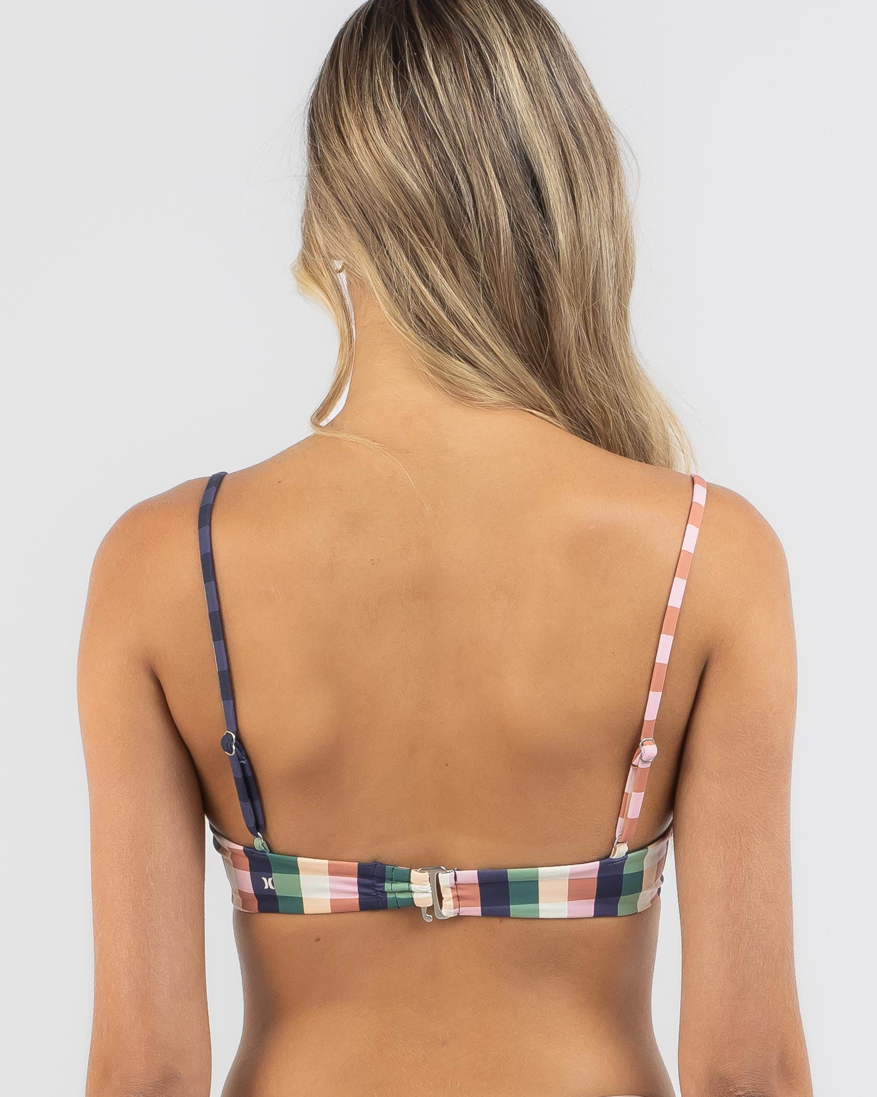 Shop Hurley Check Underwire Bikini Top In Multi Check Fast Shipping