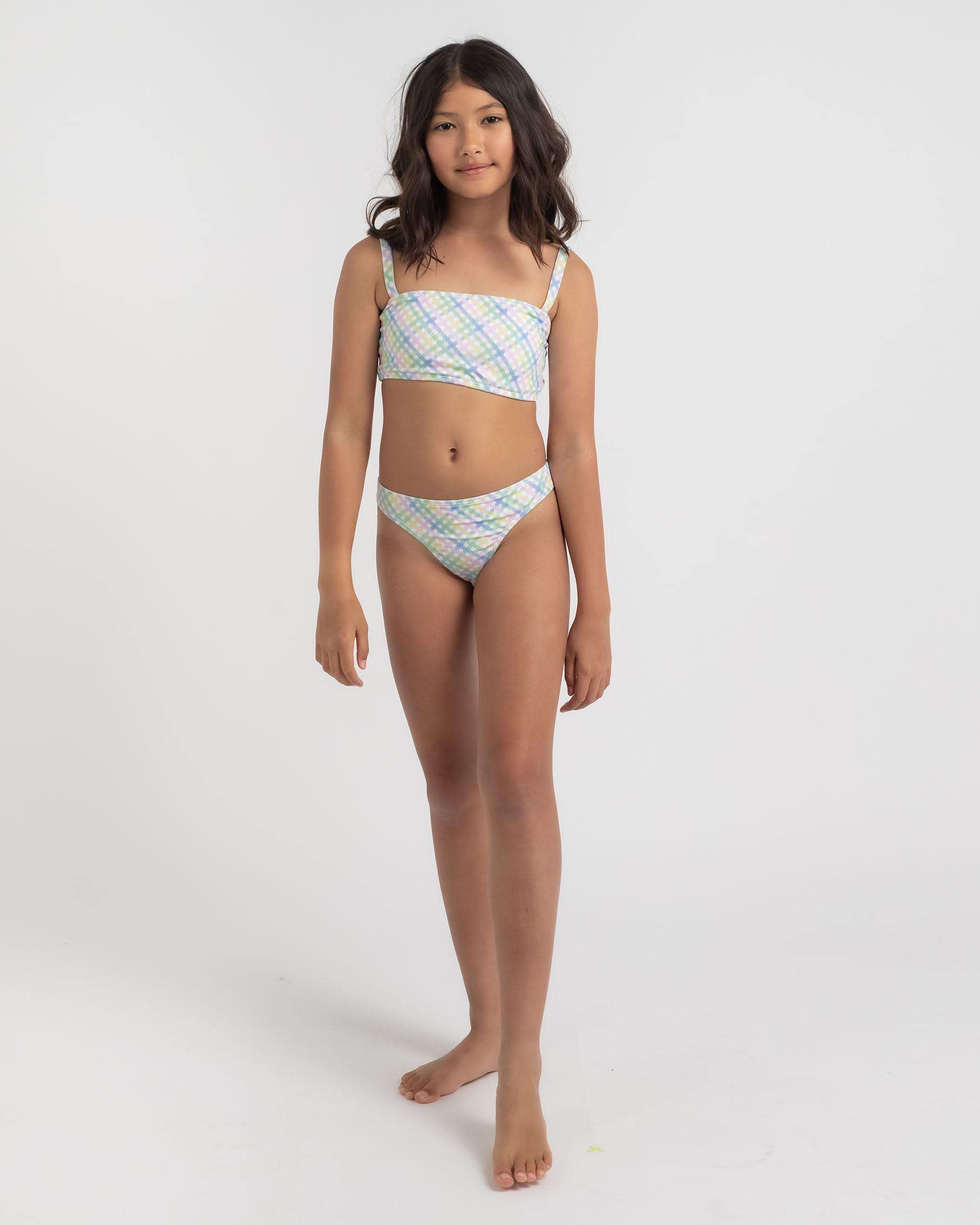 Shop Kaiami Girls Lucille Bandeau Bikini Set In Multi Fast Shipping