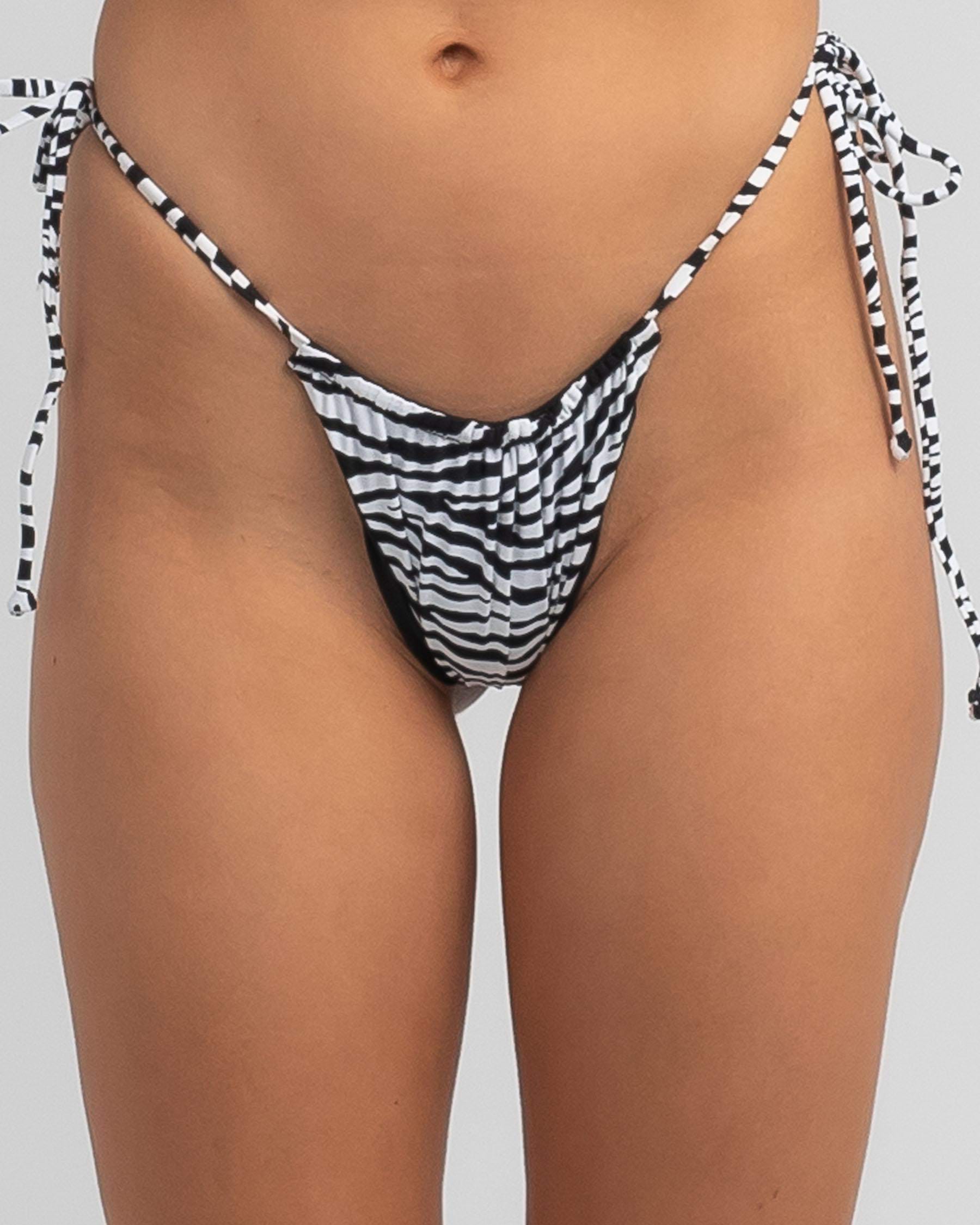 Shop Kaiami Zane Reversible Bikini Bottom In White Black Fast