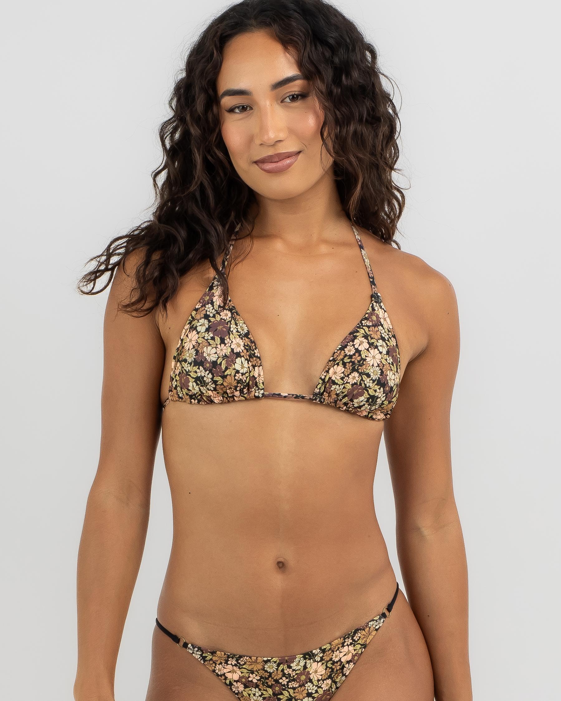 Shop Rip Curl Sea Of Dreams Sliding Triangle Bikini Top In Brown Fast