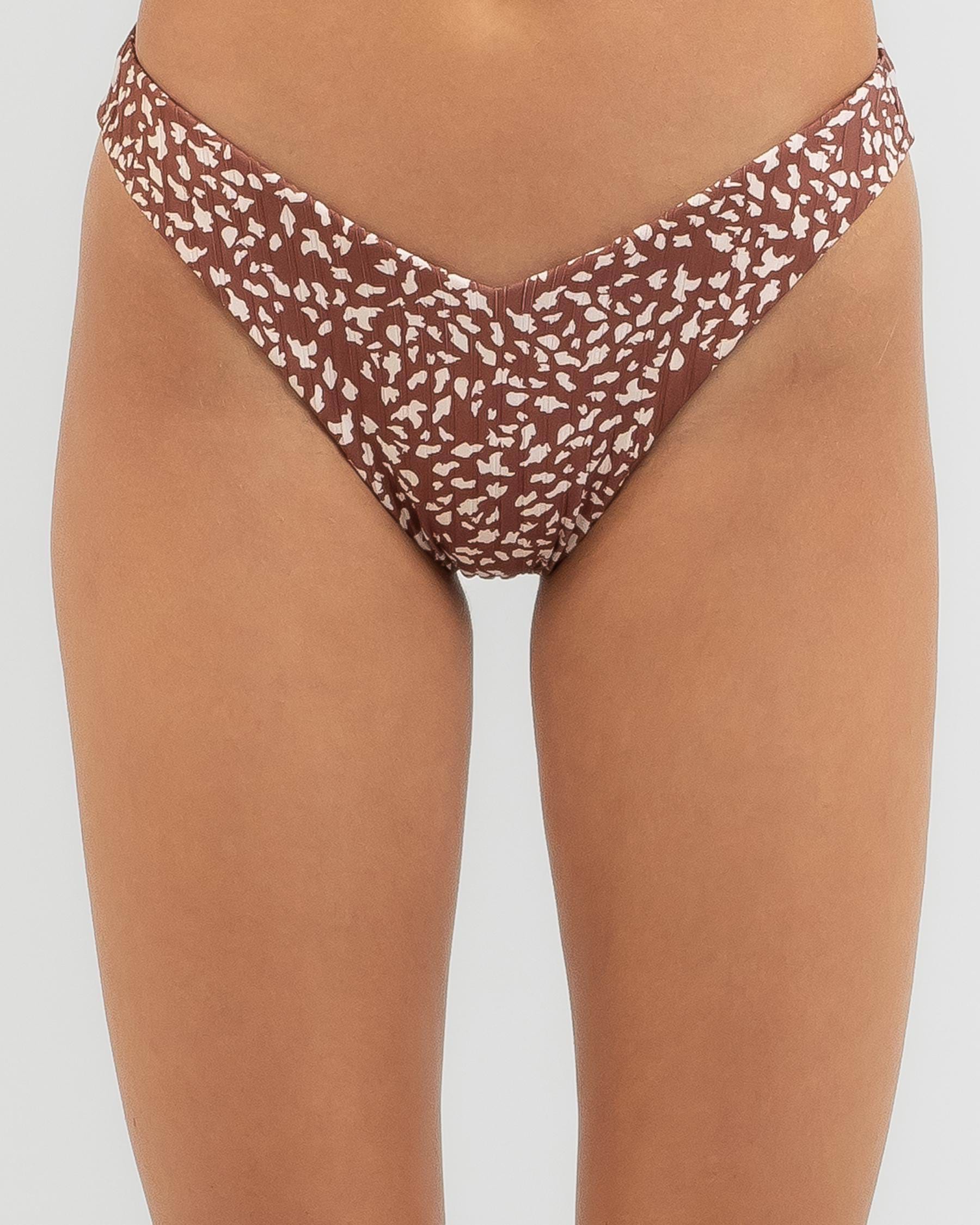 Shop Roxy Pt Rib Roxy Love The Sunseeker Bikini Bottom In Rustic Brown