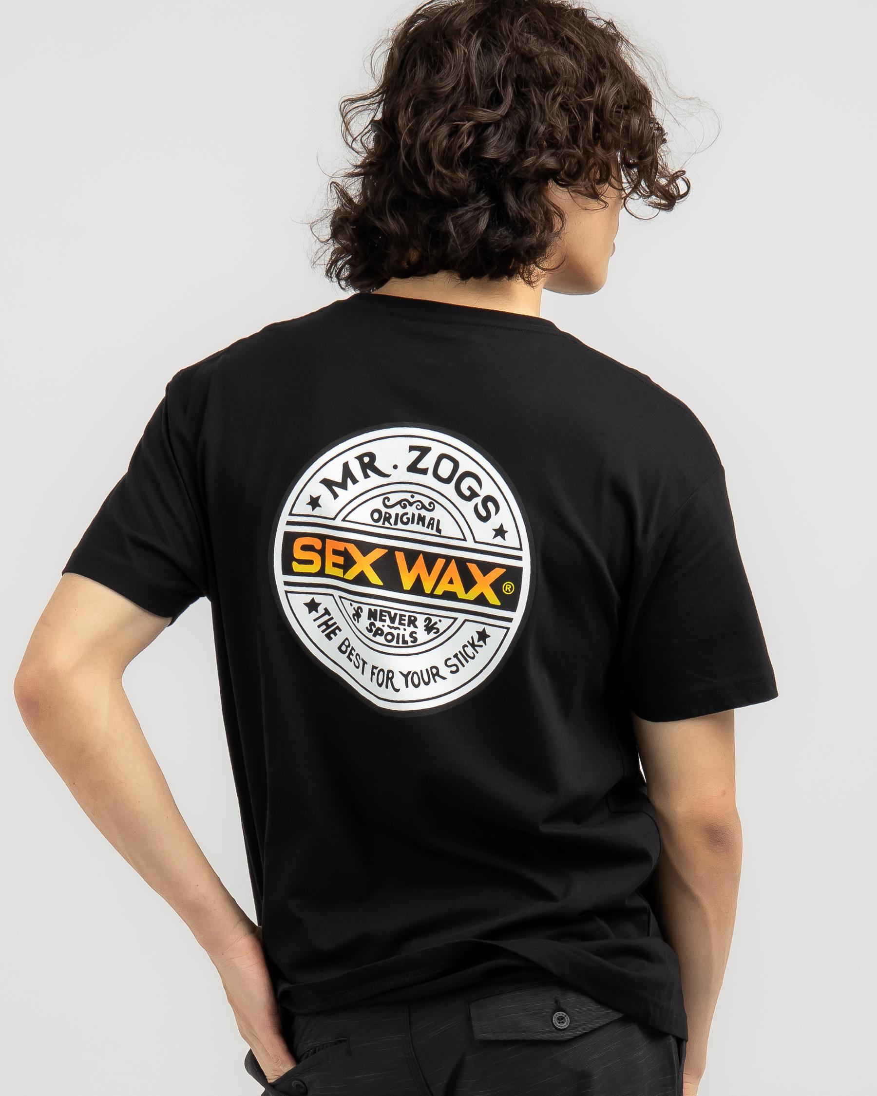 Sex Wax Word Fade Orange T Shirt In Black Fast Shipping Easy