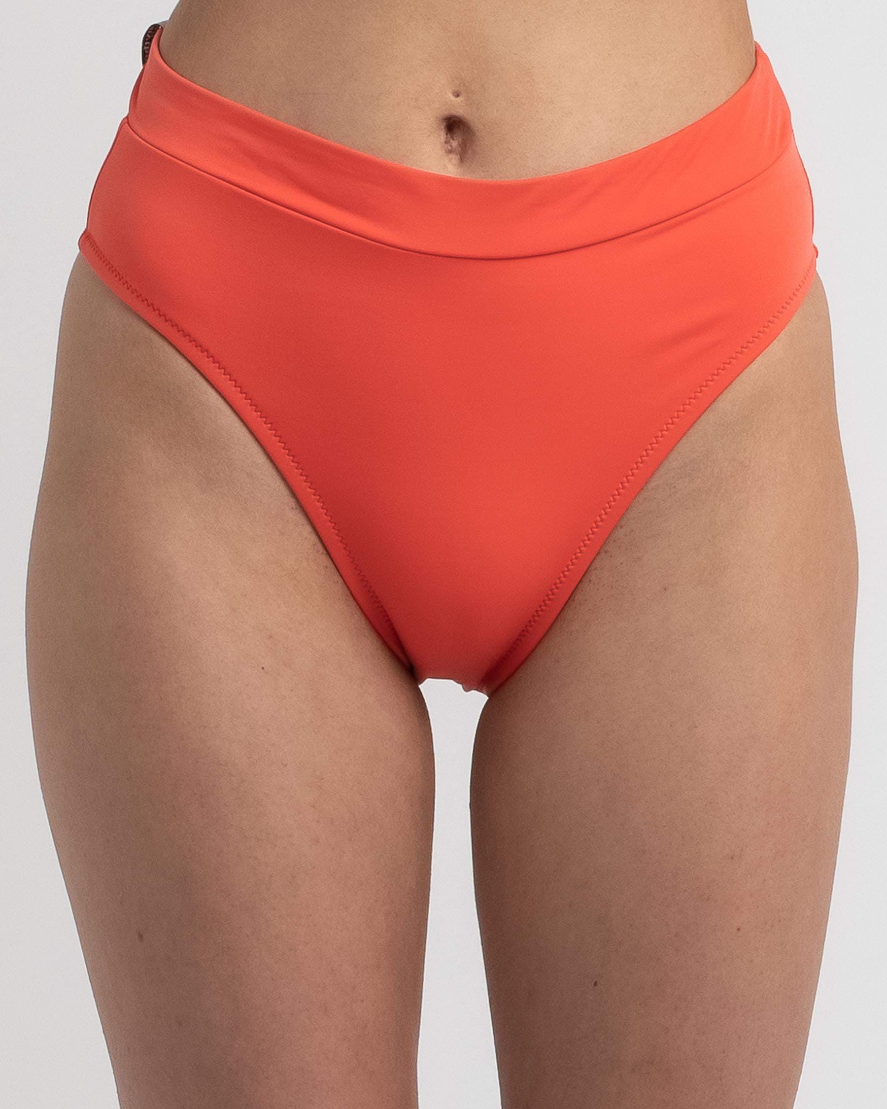 Shop Rhythm Xanadu High Cut Bikini Bottom In Hot Coral Fast Shipping