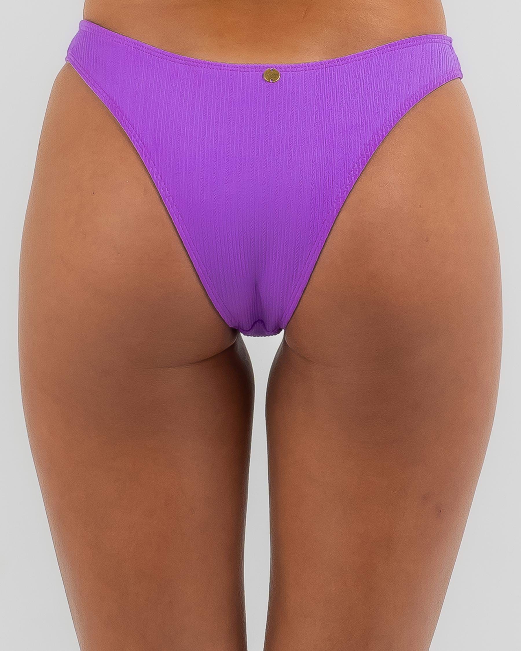 Shop Kaiami Ash High Cut Bikini Bottom In Hyacinth Fast Shipping