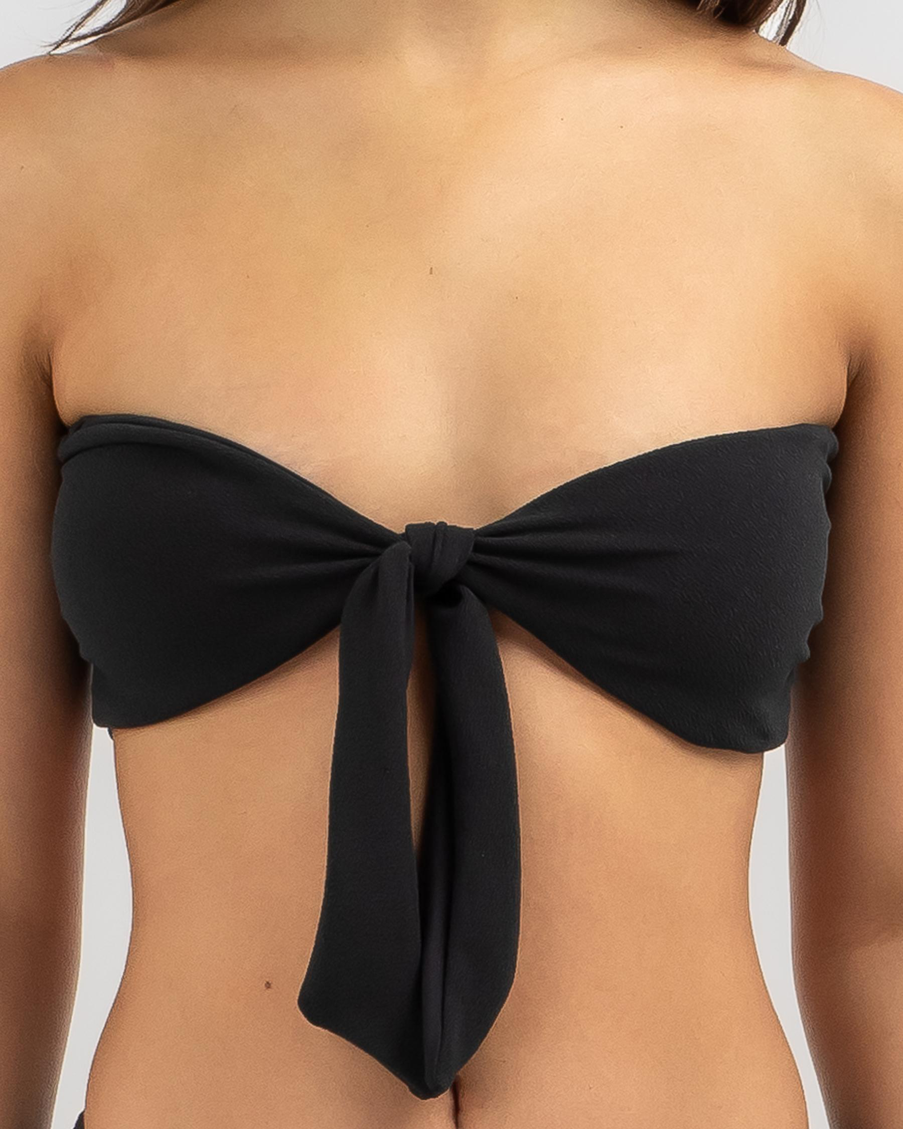 Shop Kaiami Evie Tie Bandeau Bikini Top In Black Fast Shipping Easy