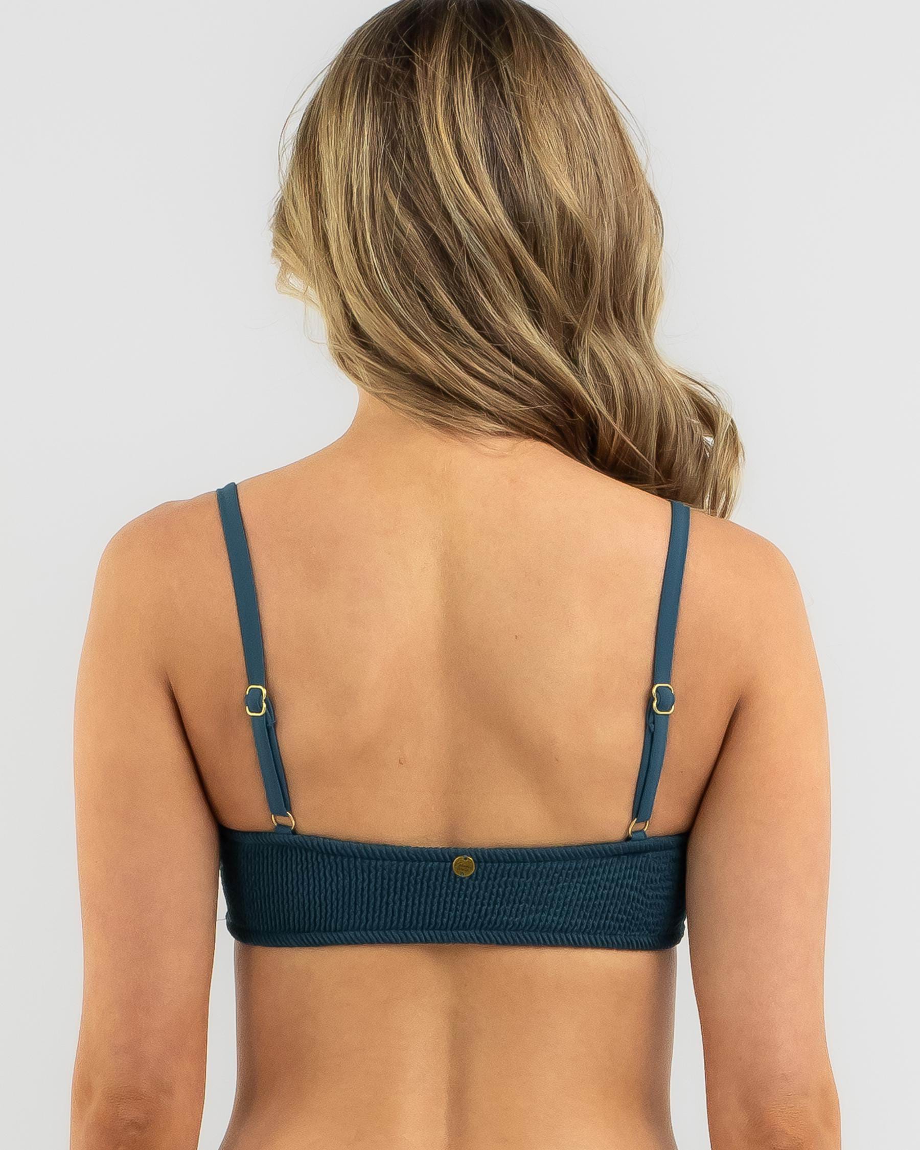 Kaiami Meredith Scrunch Bralette Bikini Top In Mermaid Blue Fast