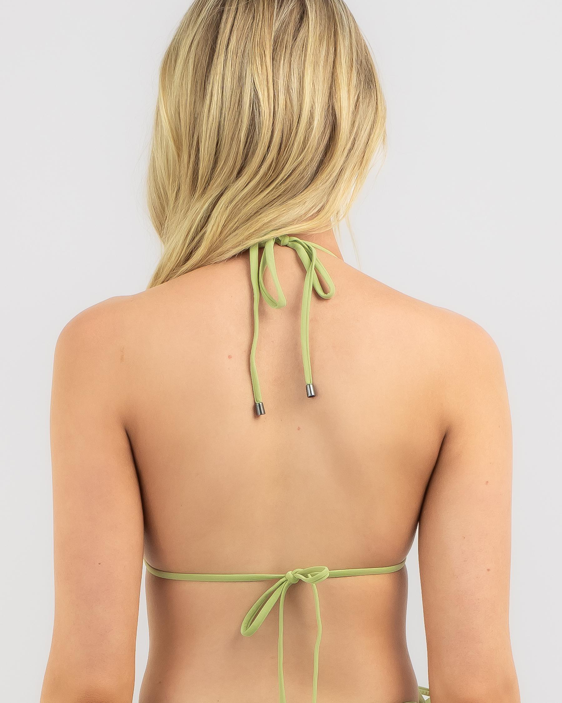 Shop Billabong Summer High Remi Triangle Bikini Top In Pea Pod Fast