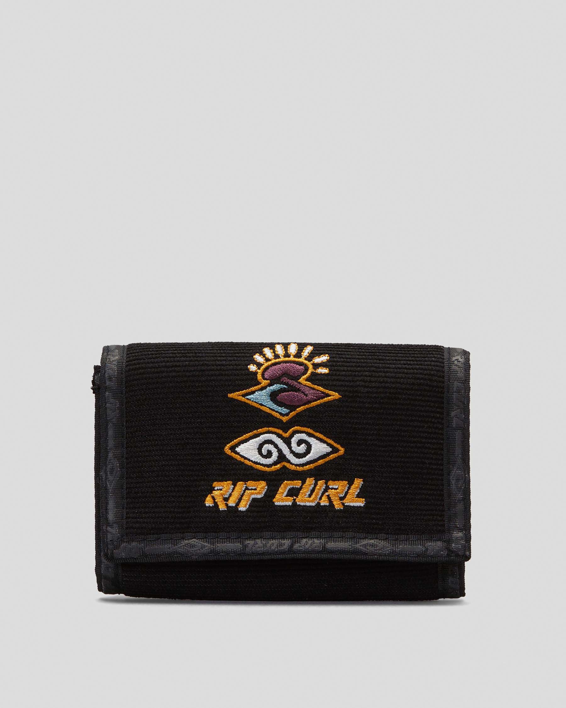 Shop Rip Curl Archive Cord Surf Tri Fold Wallet In Black Fast