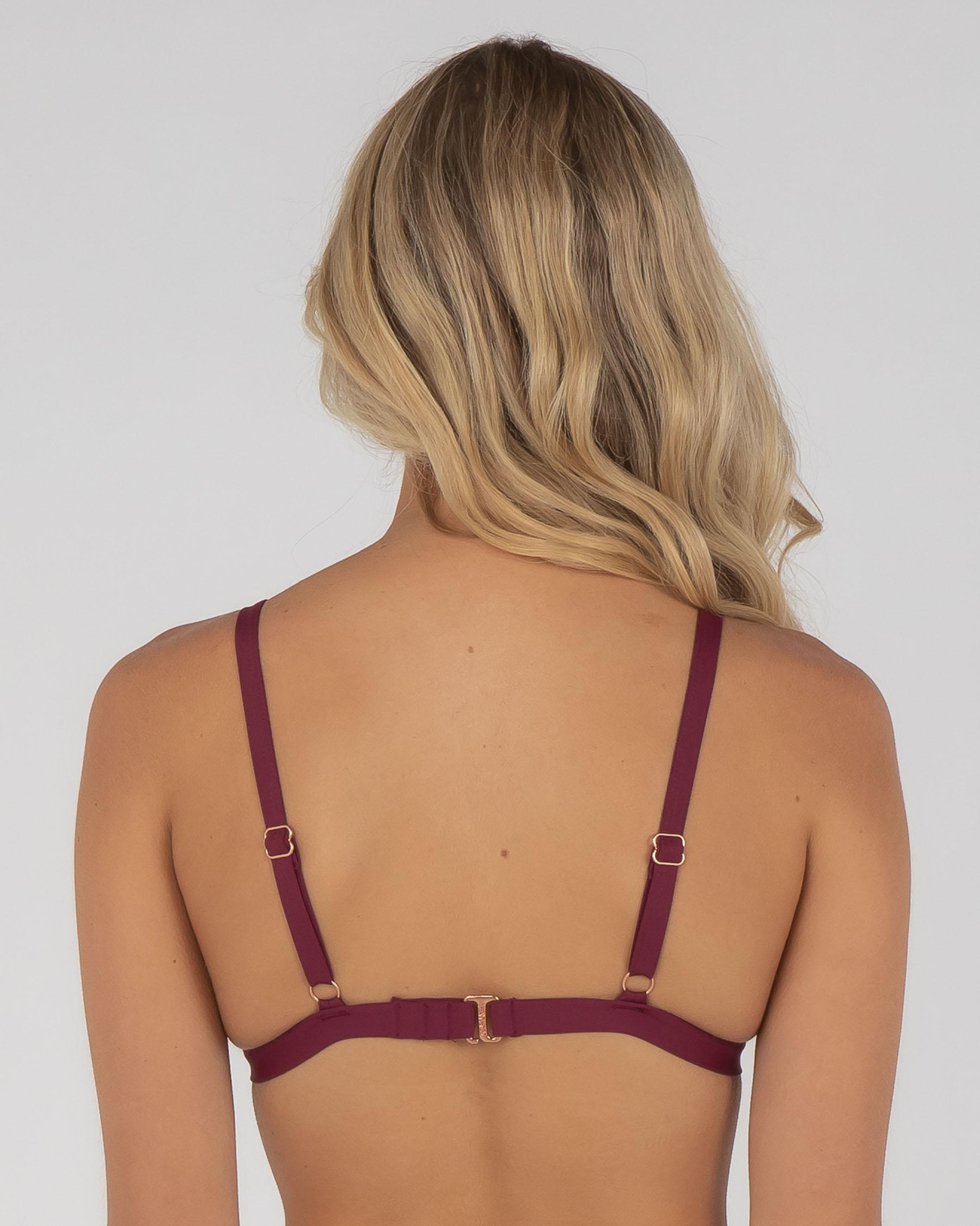 Shop Topanga Elle Triangle Bikini Top In Cabernet Fast Shipping