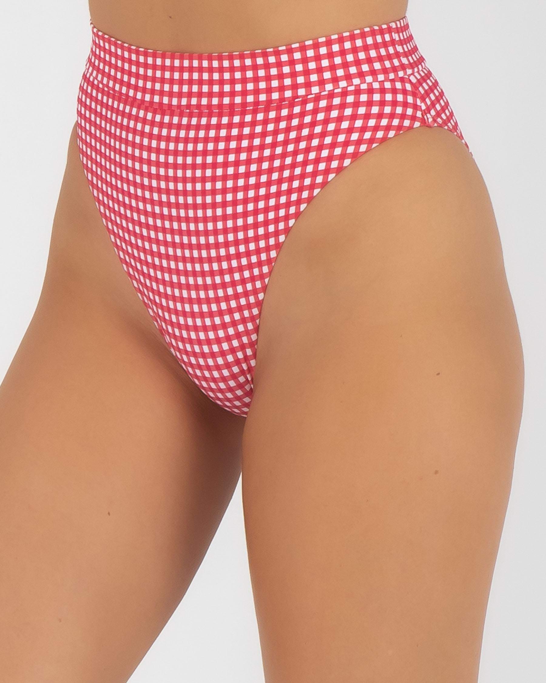 Kaiami Cici Bikini Bottom In Red White Fast Shipping Easy Returns