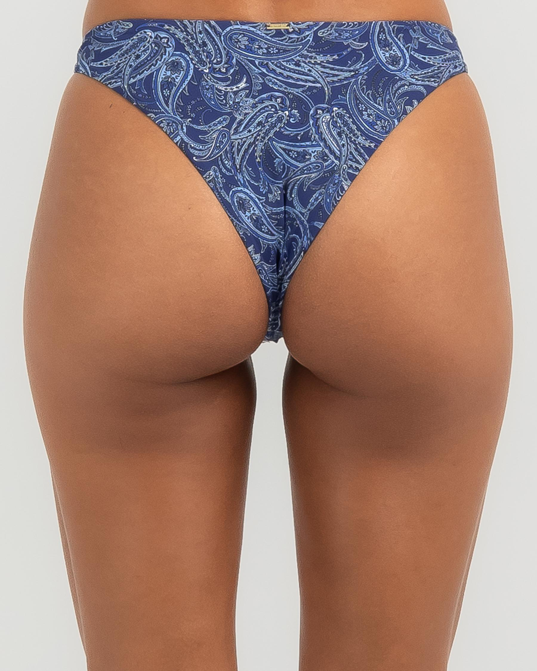 Topanga Mystic Ring High Cut Bikini Bottom In Indigo Free Shipping