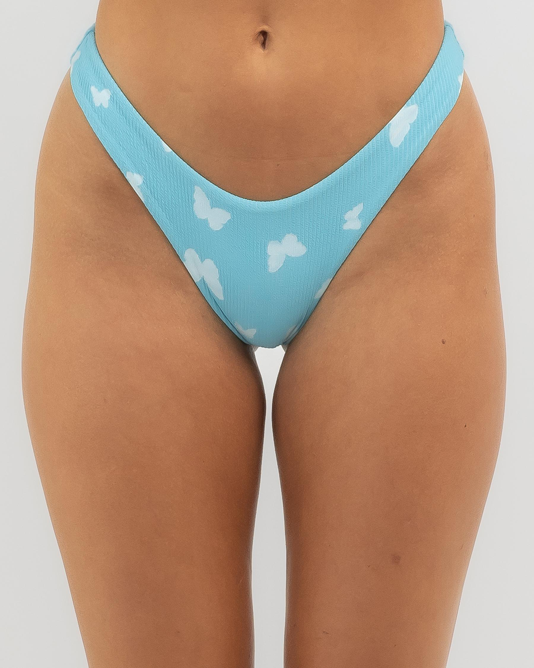 Shop Topanga Harmoni Butterfly High Cut Bikini Bottom In Pop Aqua