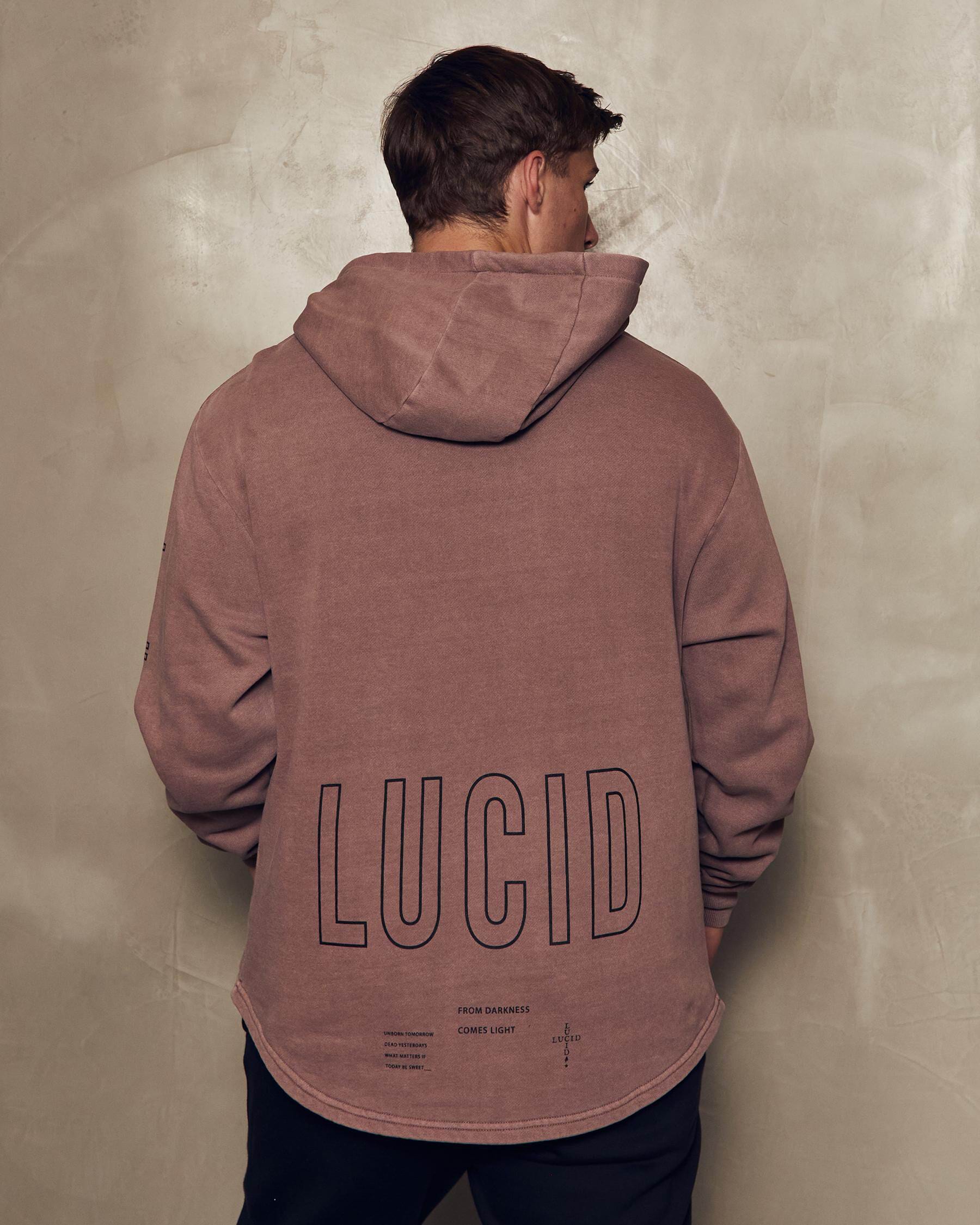 Lucid Perpetual Hoodie In Mauve Overdye FREE Shipping Easy