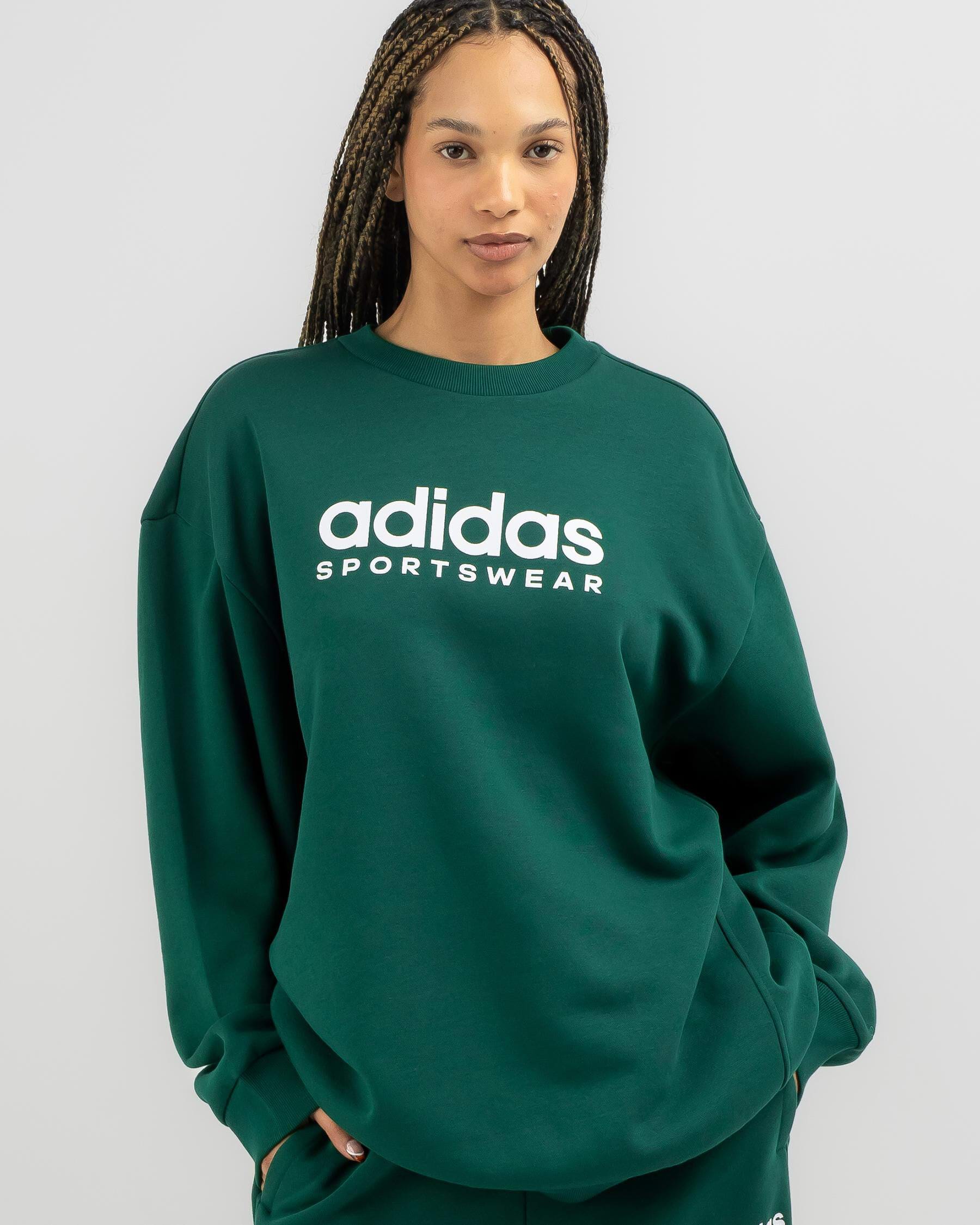 Adidas green sweatshirt top womens