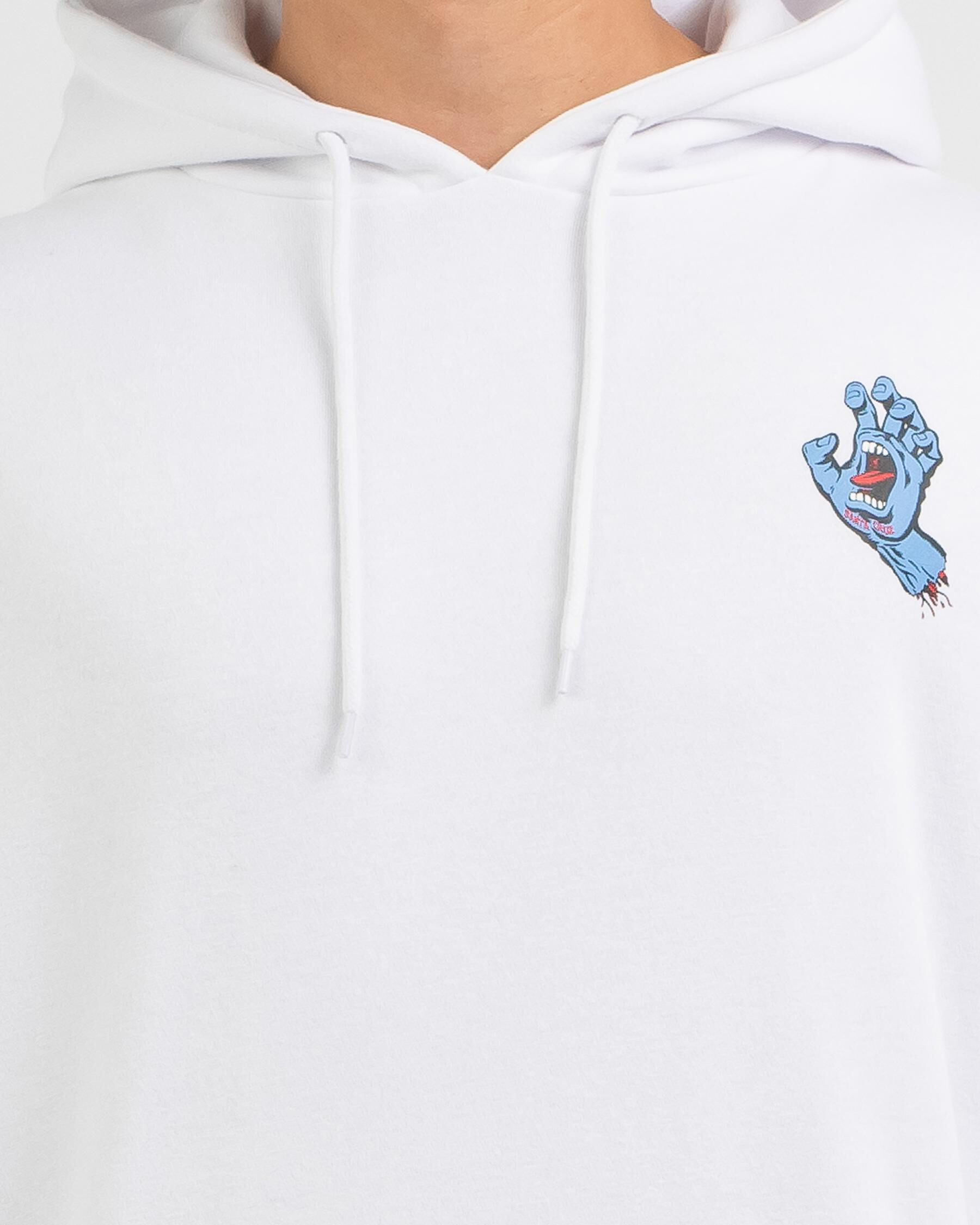 Santa Cruz Screaming Hand Hoodie In White FREE Shipping Easy