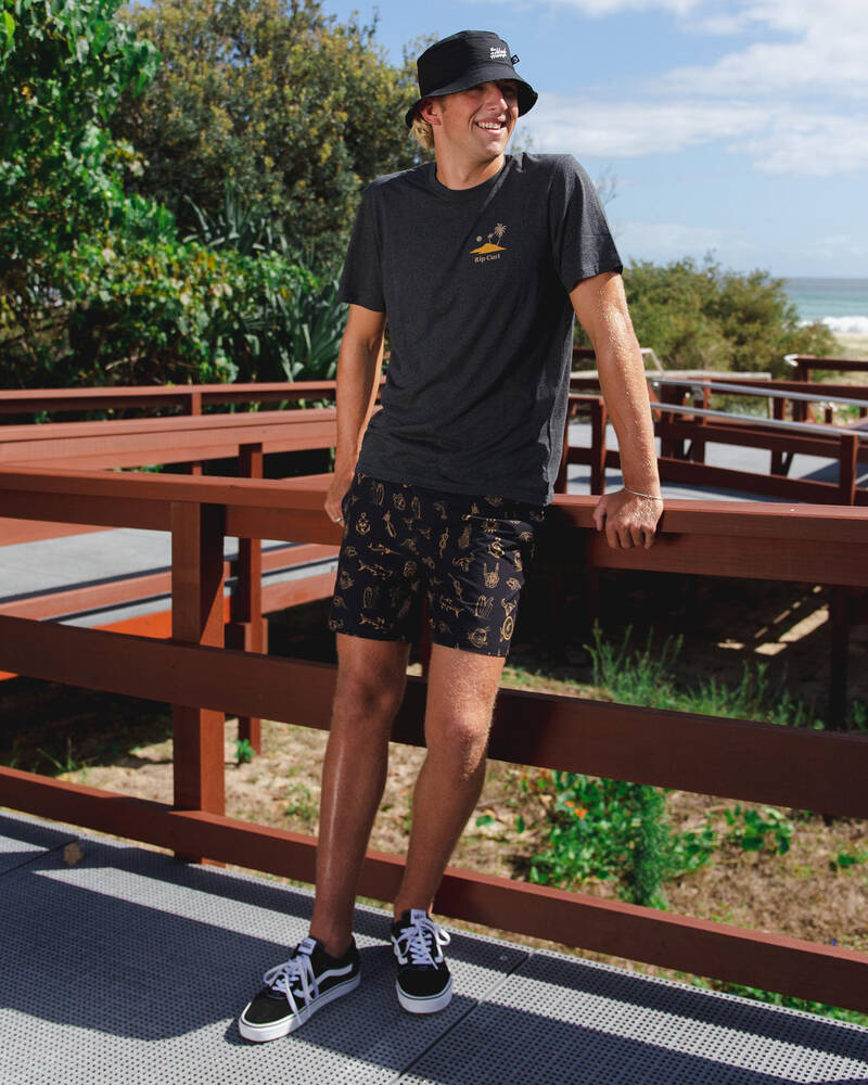 Shop Salty Life Poison Mully Shorts In Black/tan - Fast Shipping & Easy ...