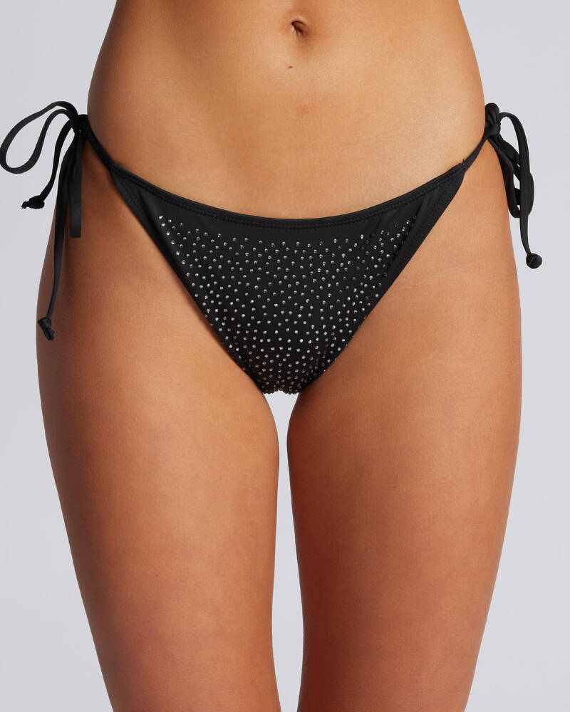 Playboy Single Bunny Diamonte Tie Side Bikini Bottom for Womens