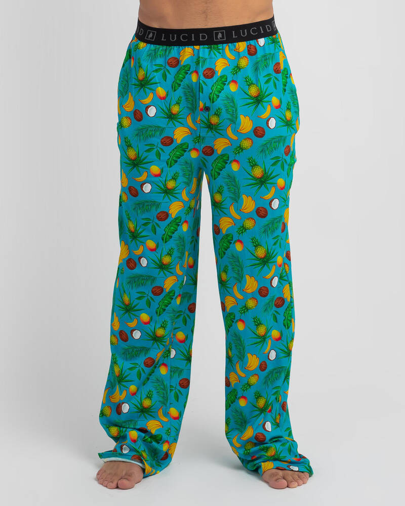 Shop Lucid Tropical Zone Pyjama Pants In Cyan - Fast Shipping & Easy ...
