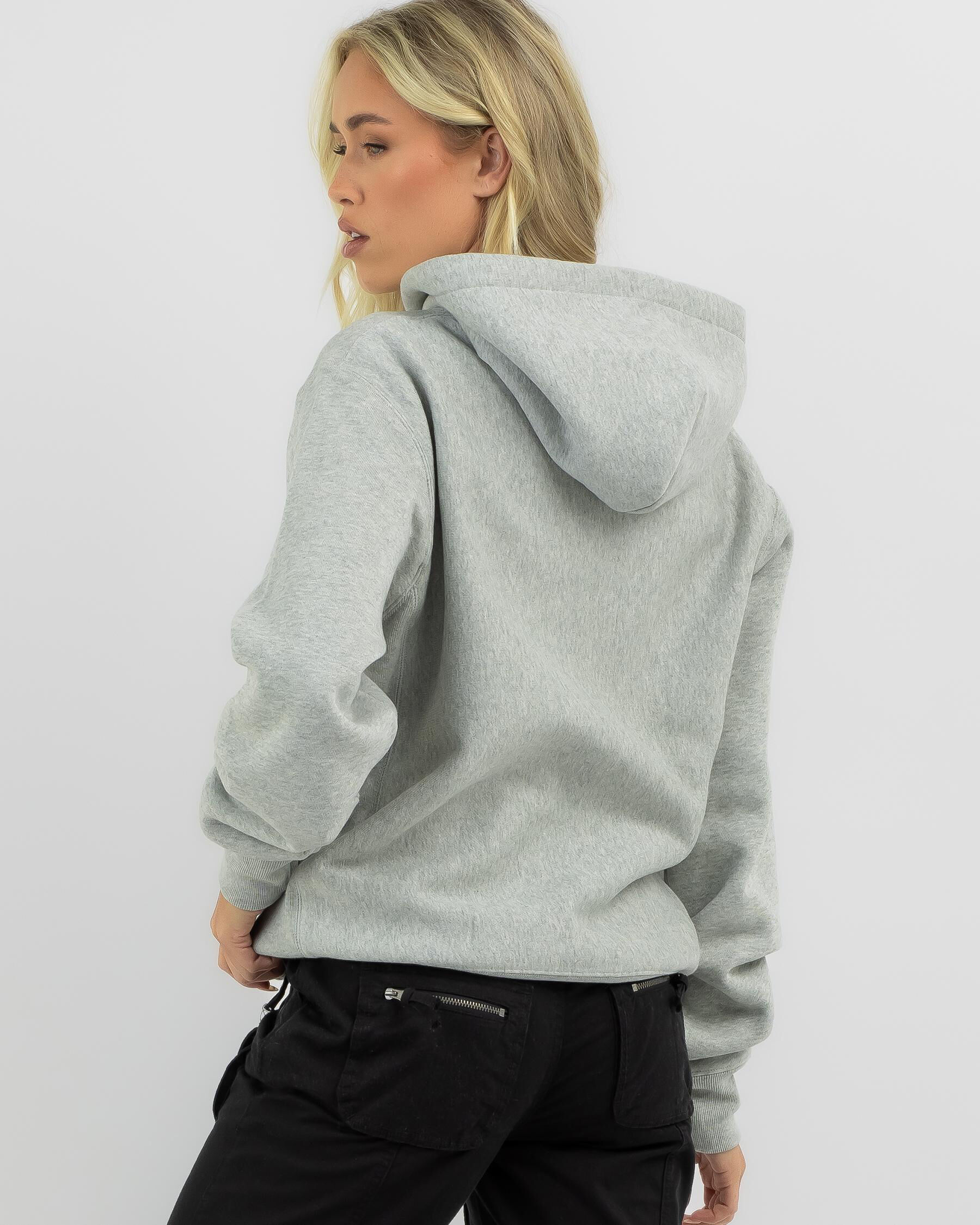 Champion Reverse Weave C Logo Hoodie In Silver Grey FREE Shipping Easy Returns City Beach United States