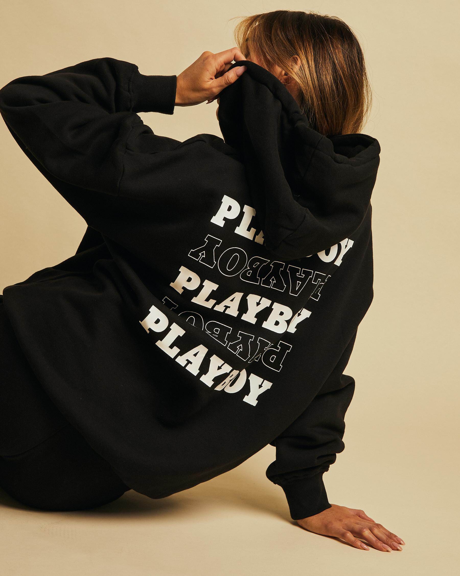 Playboy x missguided black diamante deals hoodie