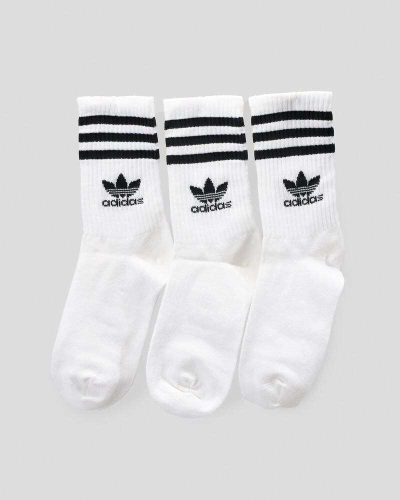 adidas Boys' 3 Stripe Crew Socks 3 Pack for Mens