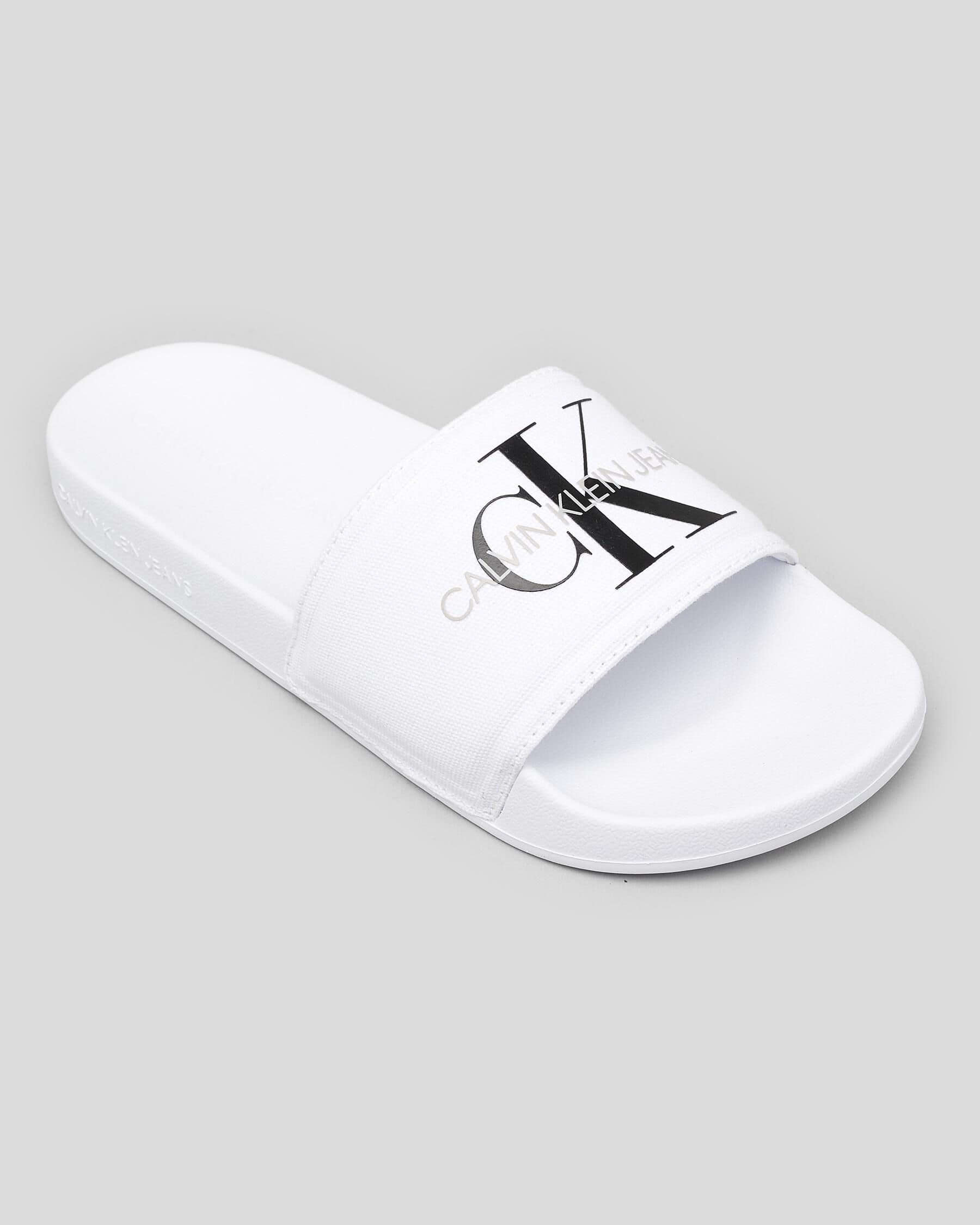 calvin klein monogram sliders