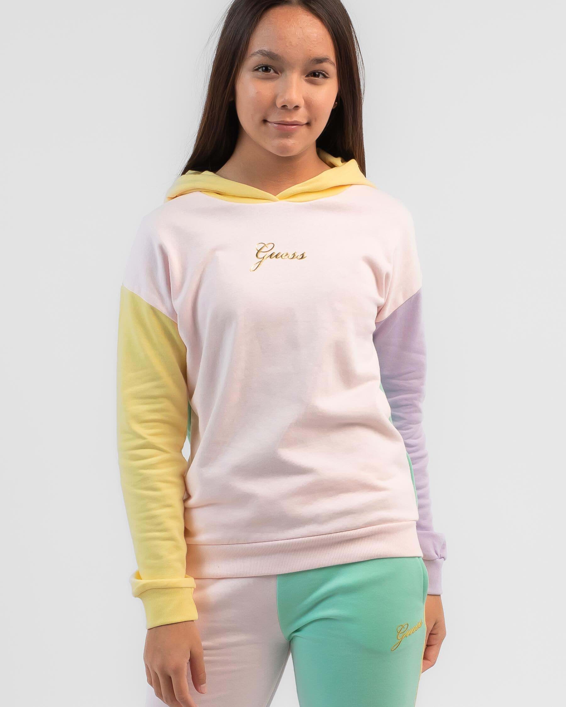 GUESS Girls Colour Block Hoodie In Multi FREE Shipping Easy Returns City Beach New Zealand