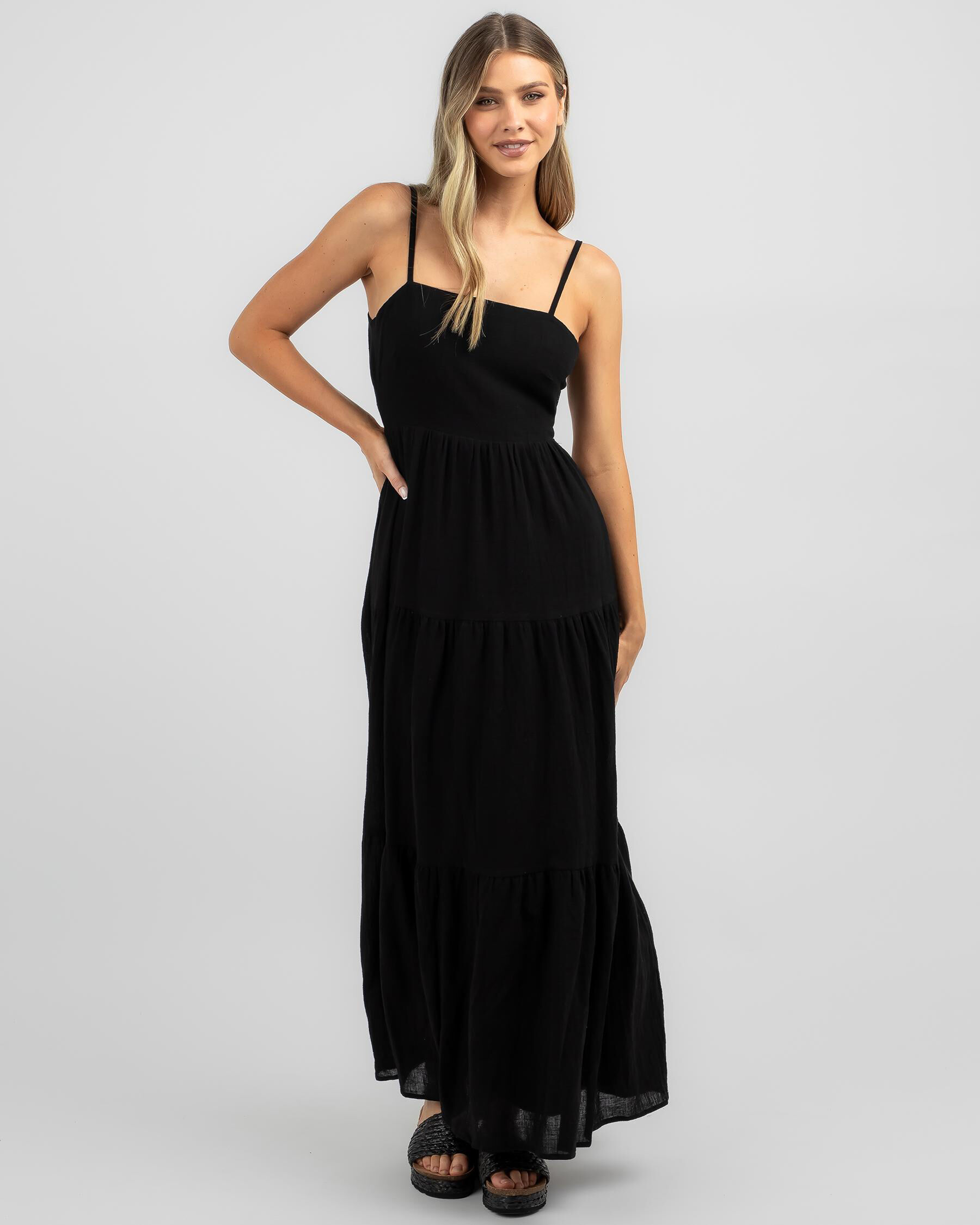 Mooloola Dusk Maxi Dress In Black FREE Shipping Easy Returns