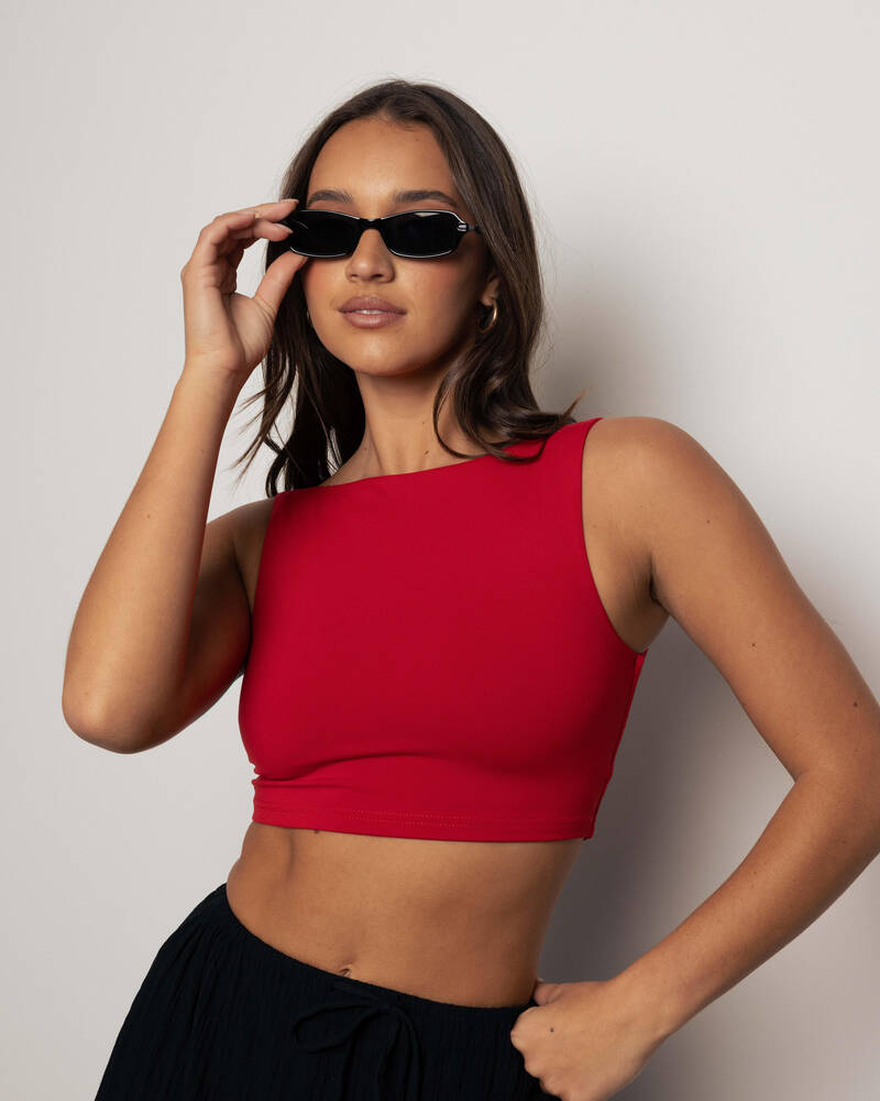 Ava And Ever Basic Super Soft Backless Crop Top for Womens
