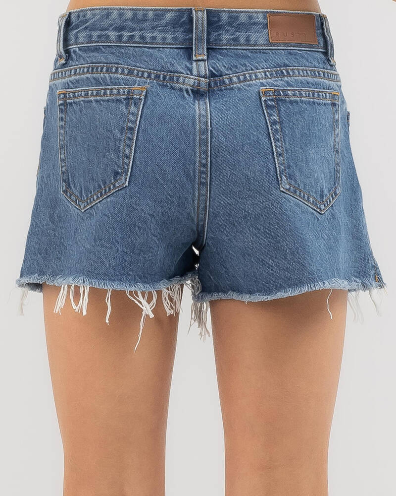 Rusty Girls' Penny Kick Flare Denim Shorts for Womens