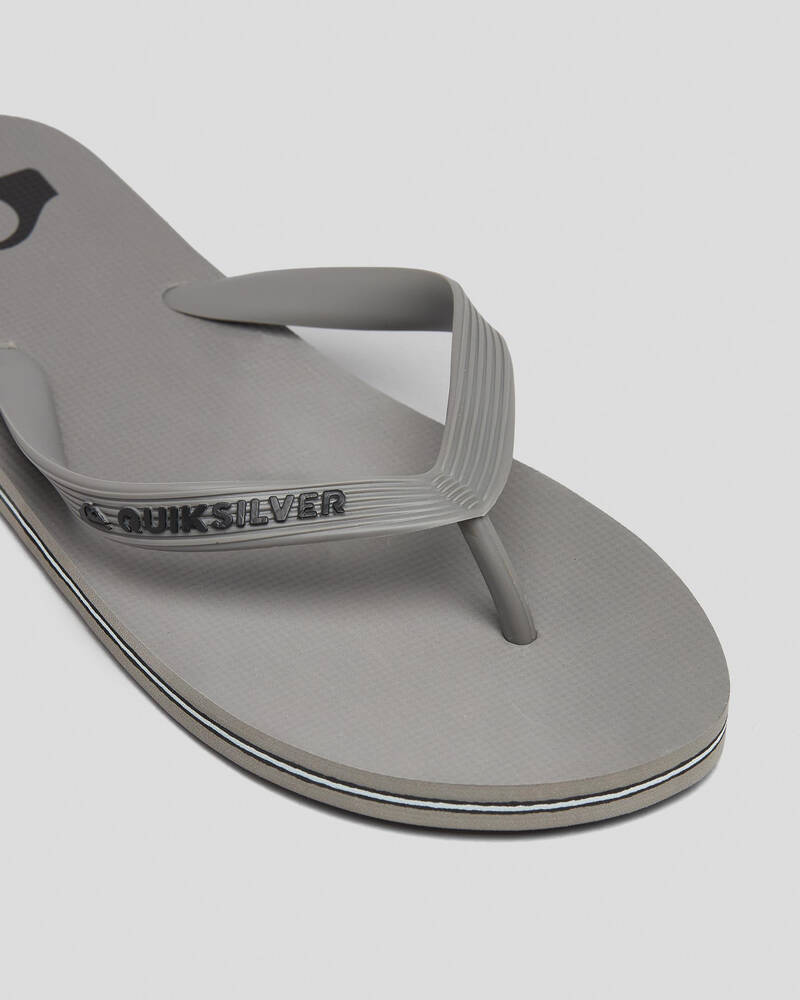 Shop Quiksilver Molokai Thongs In Grey/grey/grey - Fast Shipping & Easy ...