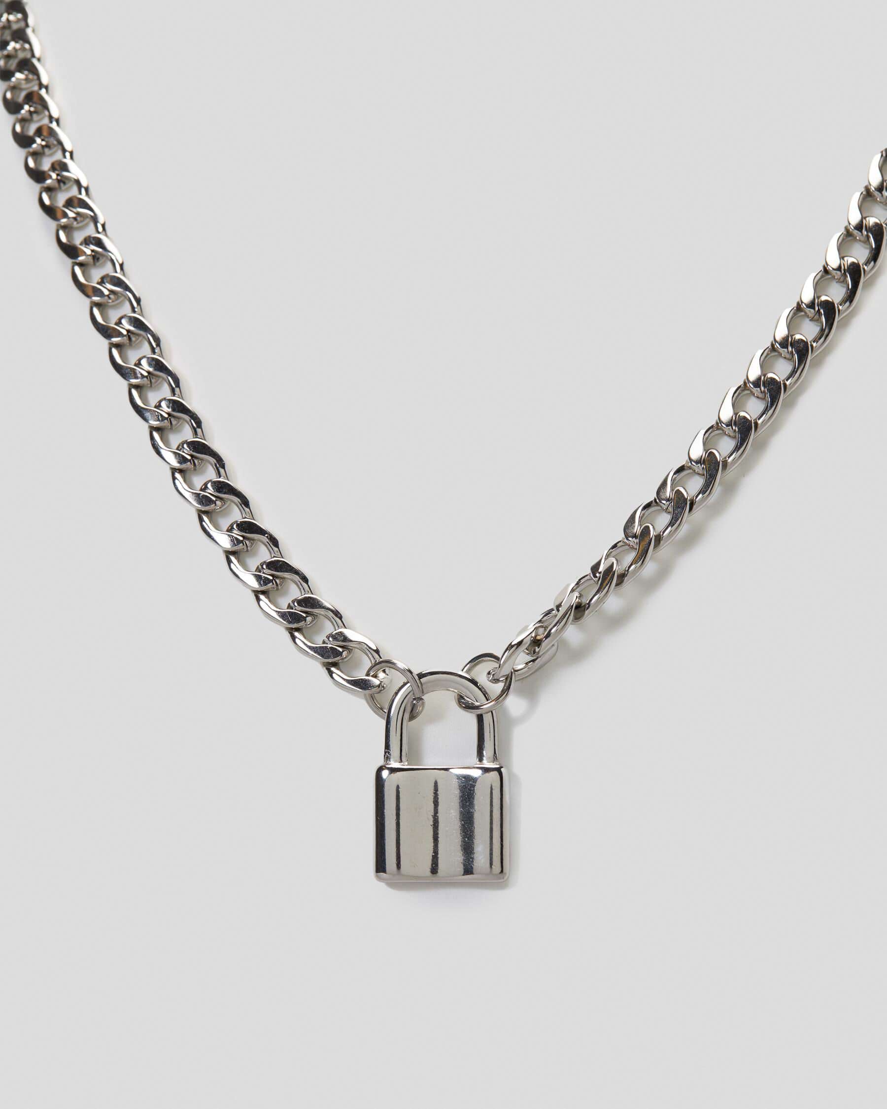 Mens lock deals necklace