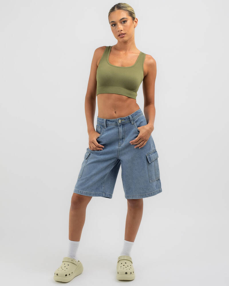 Mooloola Basic Seamfree Crop Top for Womens