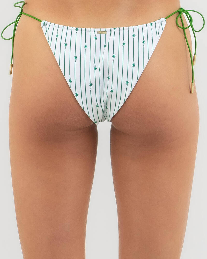 Topanga Palm Stripe Itsy Tie Bikini Bottom for Womens