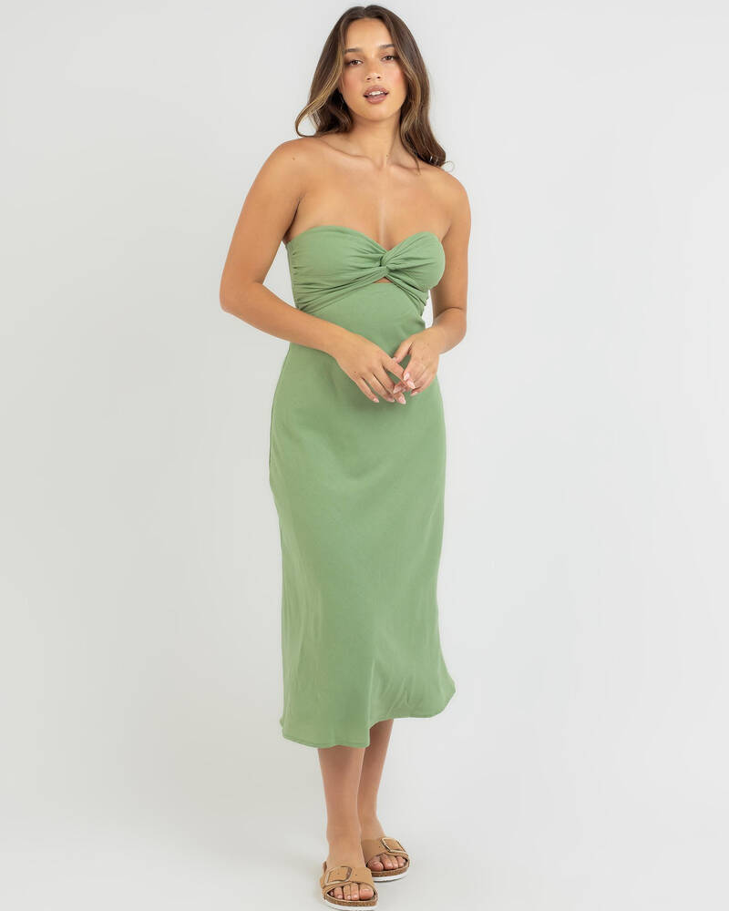 Shop Ava And Ever Windsor Midi Dress In Sage - Fast Shipping & Easy ...