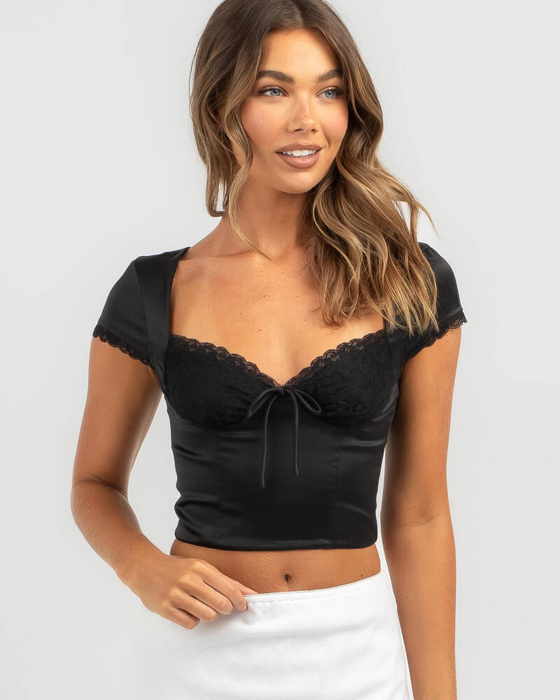 Ava And Ever Kate Lace Tie Front Top for Womens