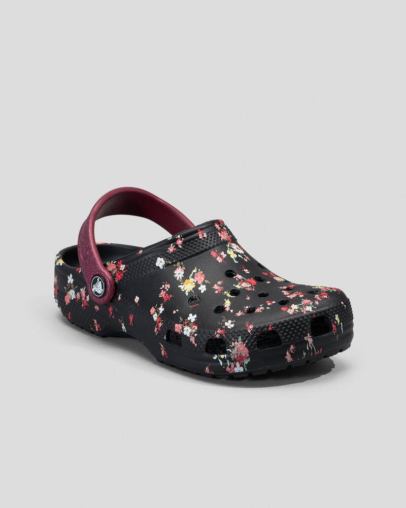 Crocs Kids' Classic Floral Print Clogs for Unisex