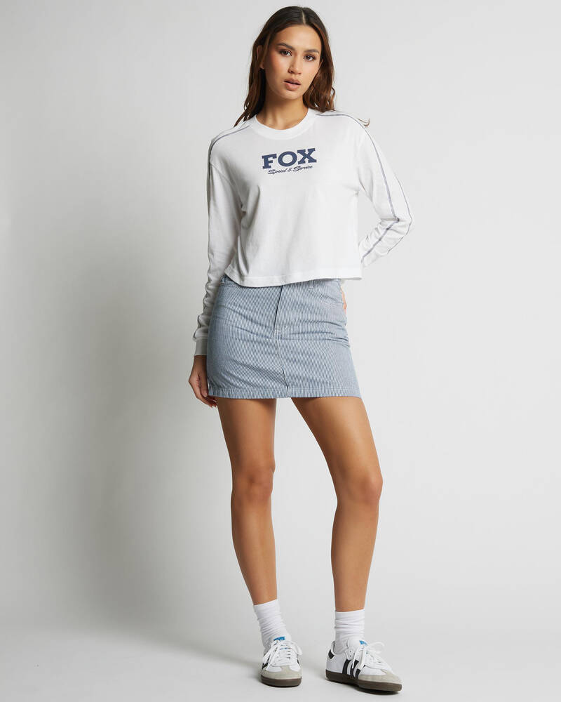 Fox Speed & Service Long Sleeve Crop Top for Womens