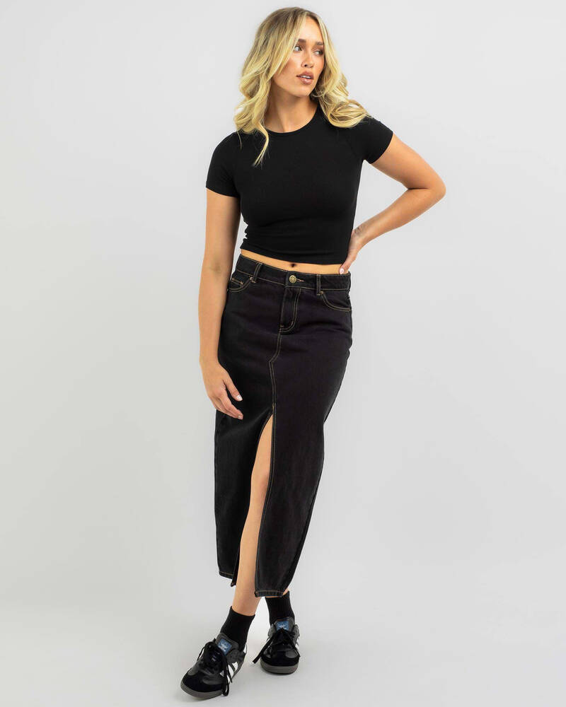 Mooloola Basic Fine Rib Tee for Womens