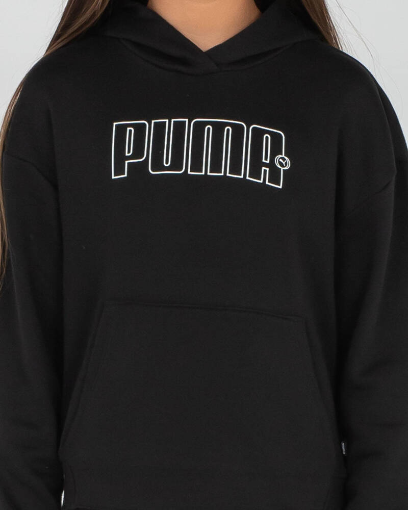 Shop Puma Girls' Rebel Hoodie In Puma Black - Fast Shipping & Easy ...
