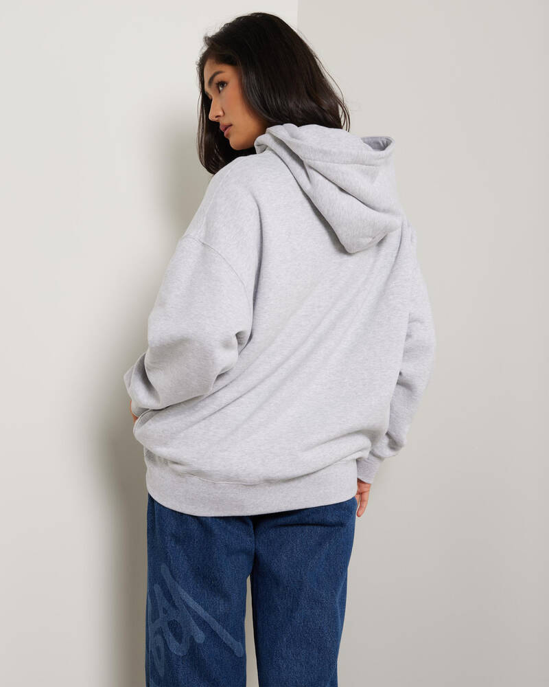 Stussy Graffiti Embroidery Oversized Hoodie for Womens